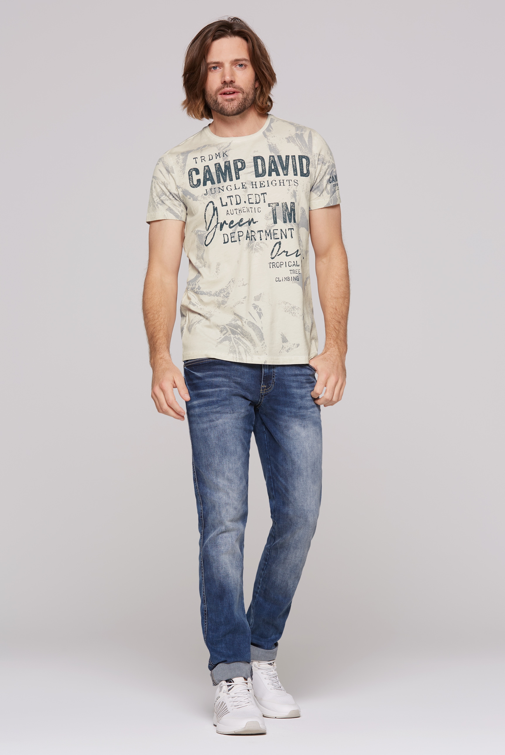 CAMP DAVID Rundhalsshirt, mit All Over-Print