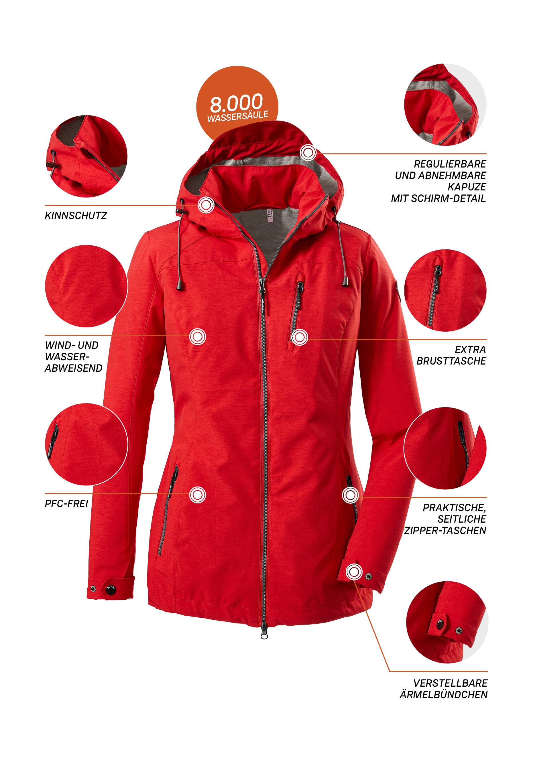 G.I.G.A. DX by killtec Softshelljacke »Solena«, Wasserabweisend, 2-Wege-Reißverschluss, abnehmbare Kapuze