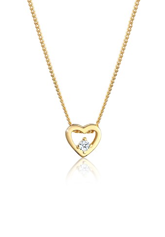 Elli DIAMONDS Collierkettchen »Herz Liebe Diamant (0...