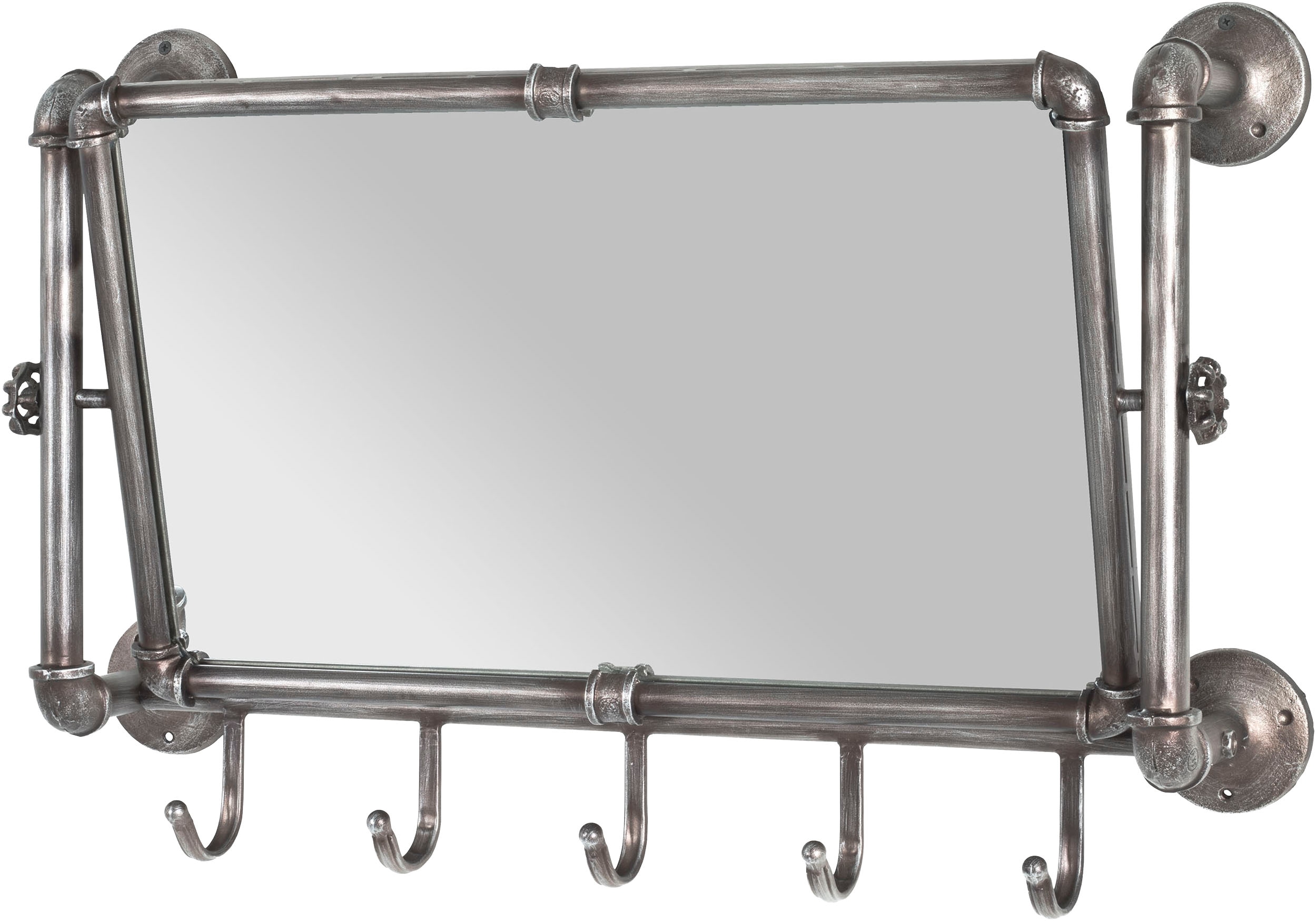 HAKU Garderobenhaken "Flurgarderobe, Garderobe, Garderobenhaken, Garderobenleiste," rechteckig - aus Metall Anthrazit - B/T/H 75/16/45 cm