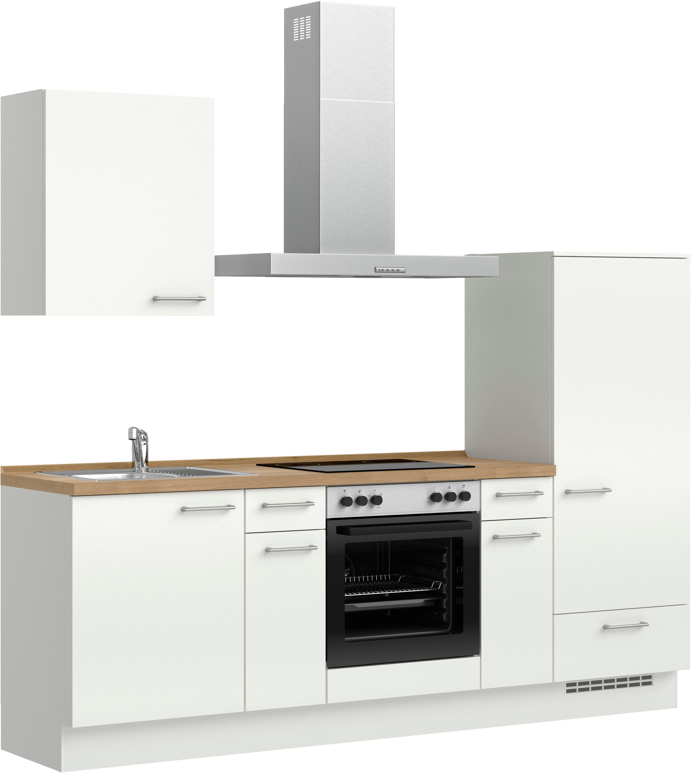 nobilia® Küchenzeile »"Laser I", Ausrichtung wählbar, Breite 240 cm« vormontiert, wahlw. mit unterschiedlichen E-Geräten-Sets