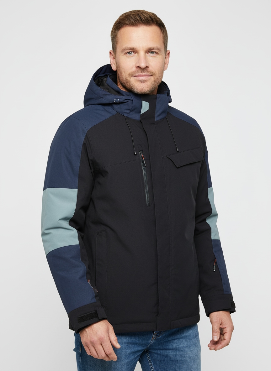 Killtec Funktionsjacke "KSW 257 MN SKI JCKT" mit Kapuze mit Windstopperbündchen an den Ärmeln, wasserdicht, winddicht