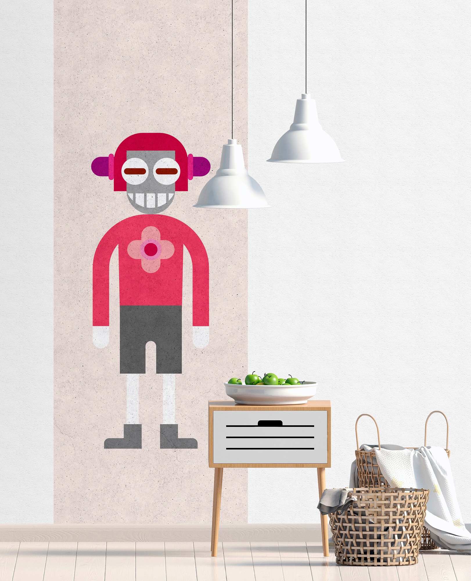 living walls Fototapete »Walls by Patel We Are Family 2«, Vlies, Wand, Schräge