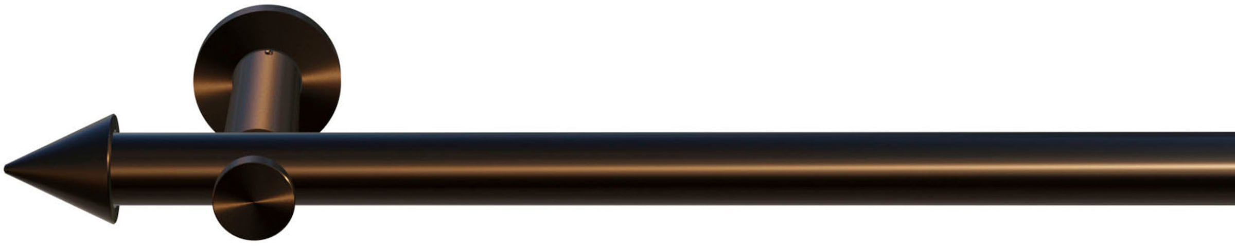 indeko Gardinenstange "Calais" Ø 20 mm 1 läufig-läufig Wunschmaßlänge Komplett-Set inkl. Montagematerial