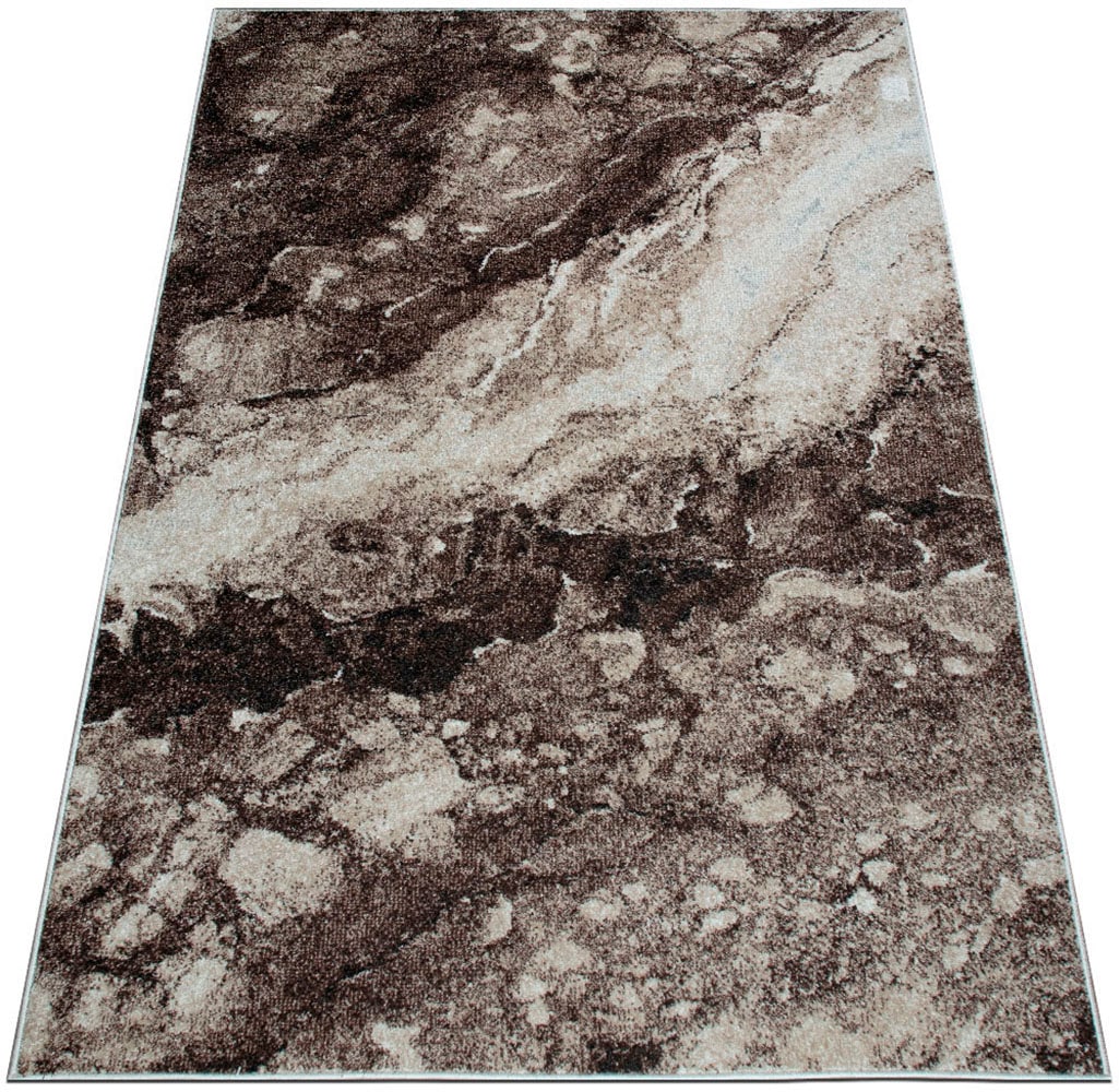 my home Teppich »Sonnenhang«, rechteckig, 9 mm Höhe, mit besonders weichem Flor, Kurzflor, modernes Marmor Design