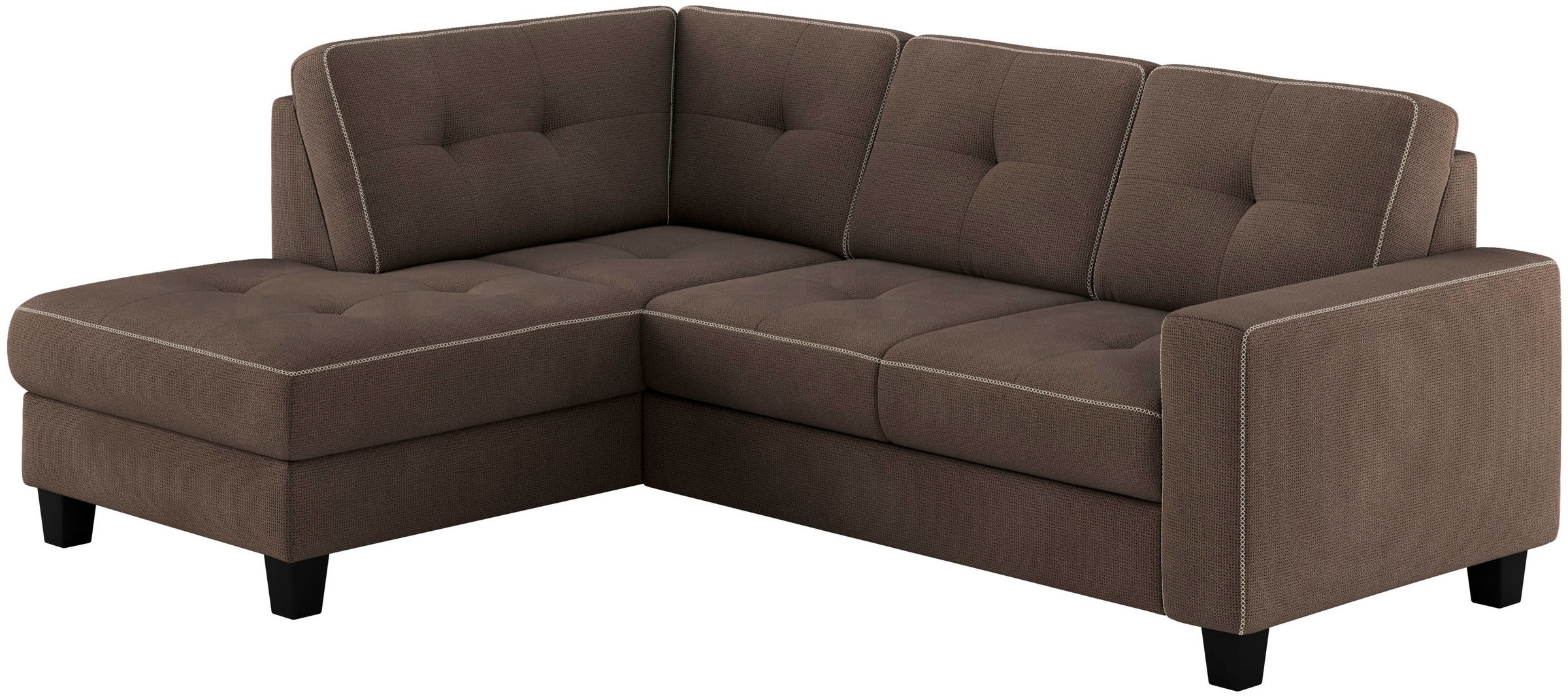 Places of Style Ecksofa »Varese«, Kreuznaht in beige