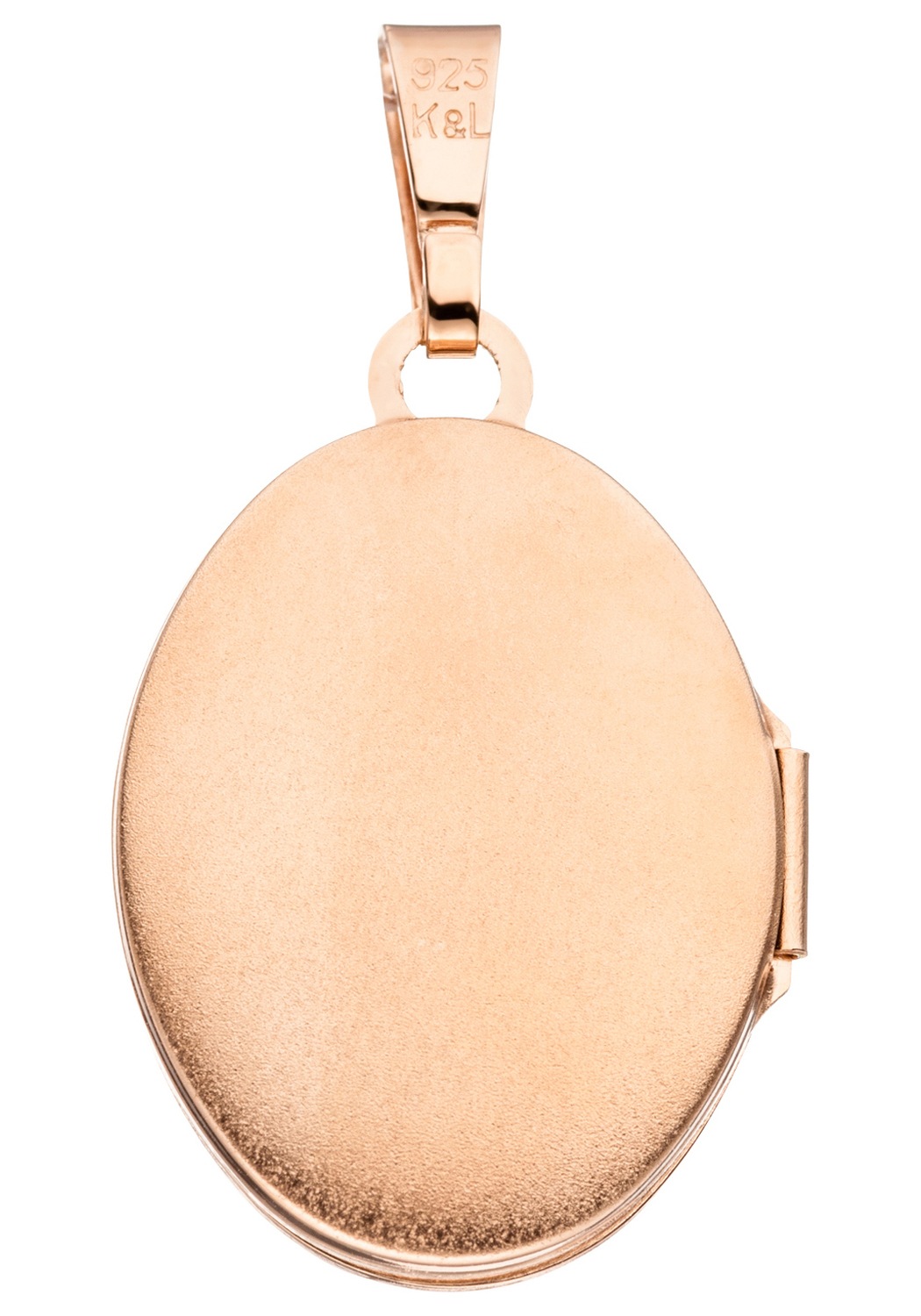 JOBO Medallionanhänger »Anhänger Medaillon Blumen oval 24 mm« ()  925 Silber roségold vergoldet für 2 Fotos