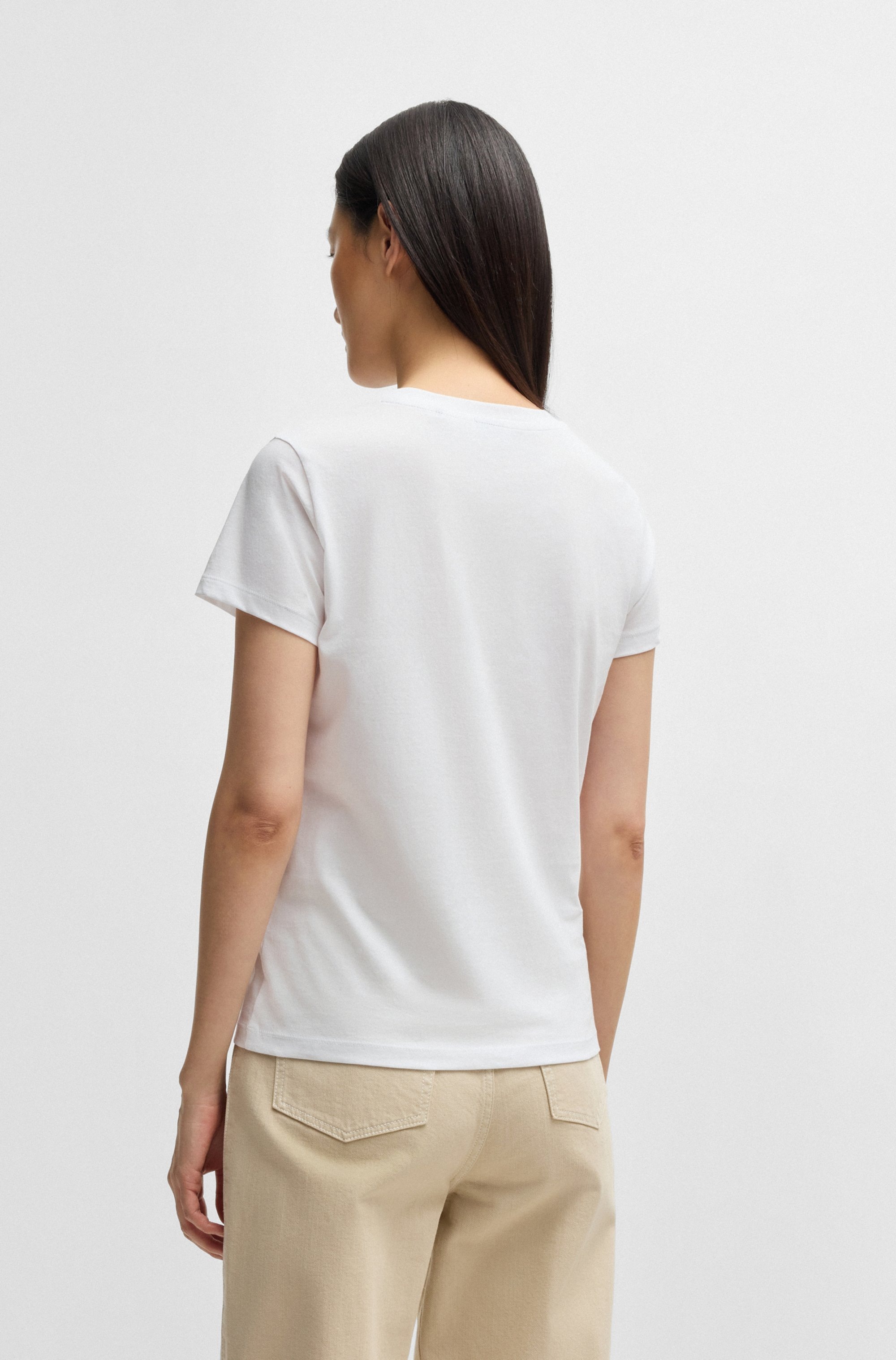 BOSS ORANGE T-Shirt "Esogo MA crystal Premium Damenmode" mit glitzer Logosc günstig online kaufen