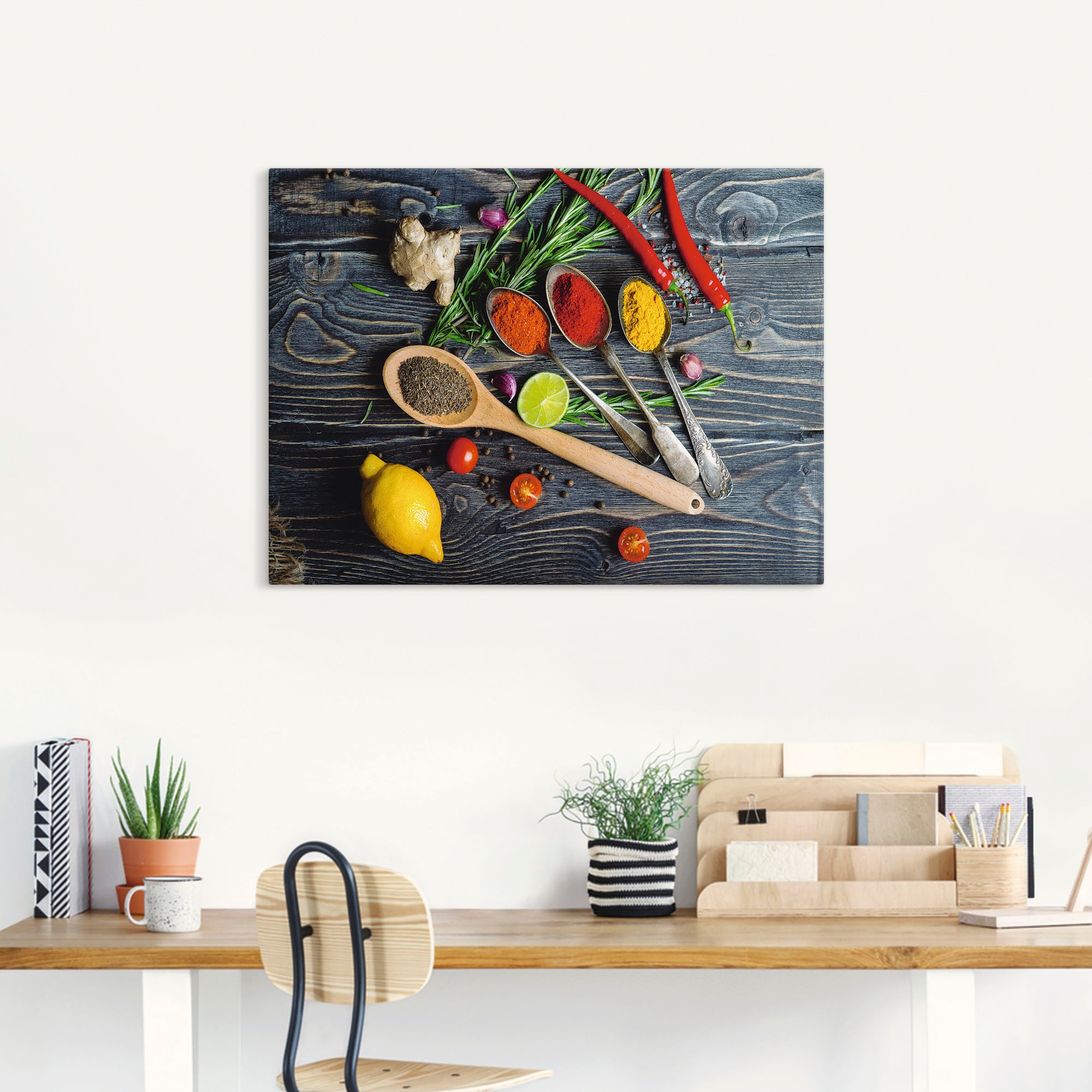 Artland Wandbild "Gewürze in Metalllöffeln" Lebensmittel 1 Stk. tlg. als Al günstig online kaufen