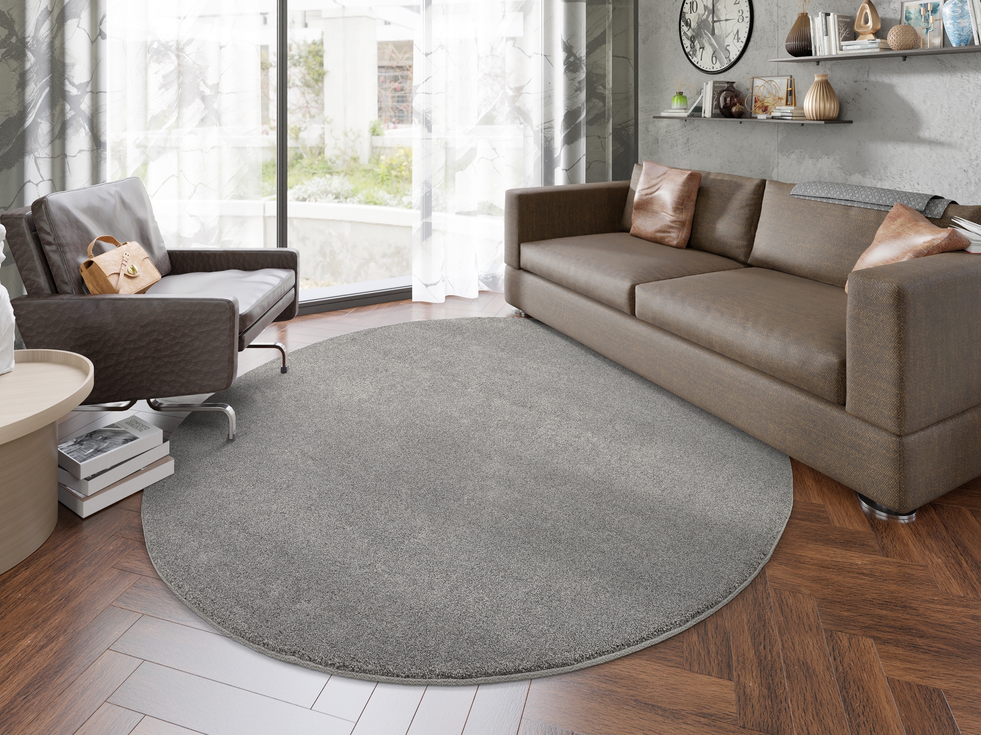 OCI DIE TEPPICHMARKE Teppich »NEW VILLA MELANGE«, rund, 20 mm Höhe, maschinell gewebt, strapazierfähig, alle Wohnräume