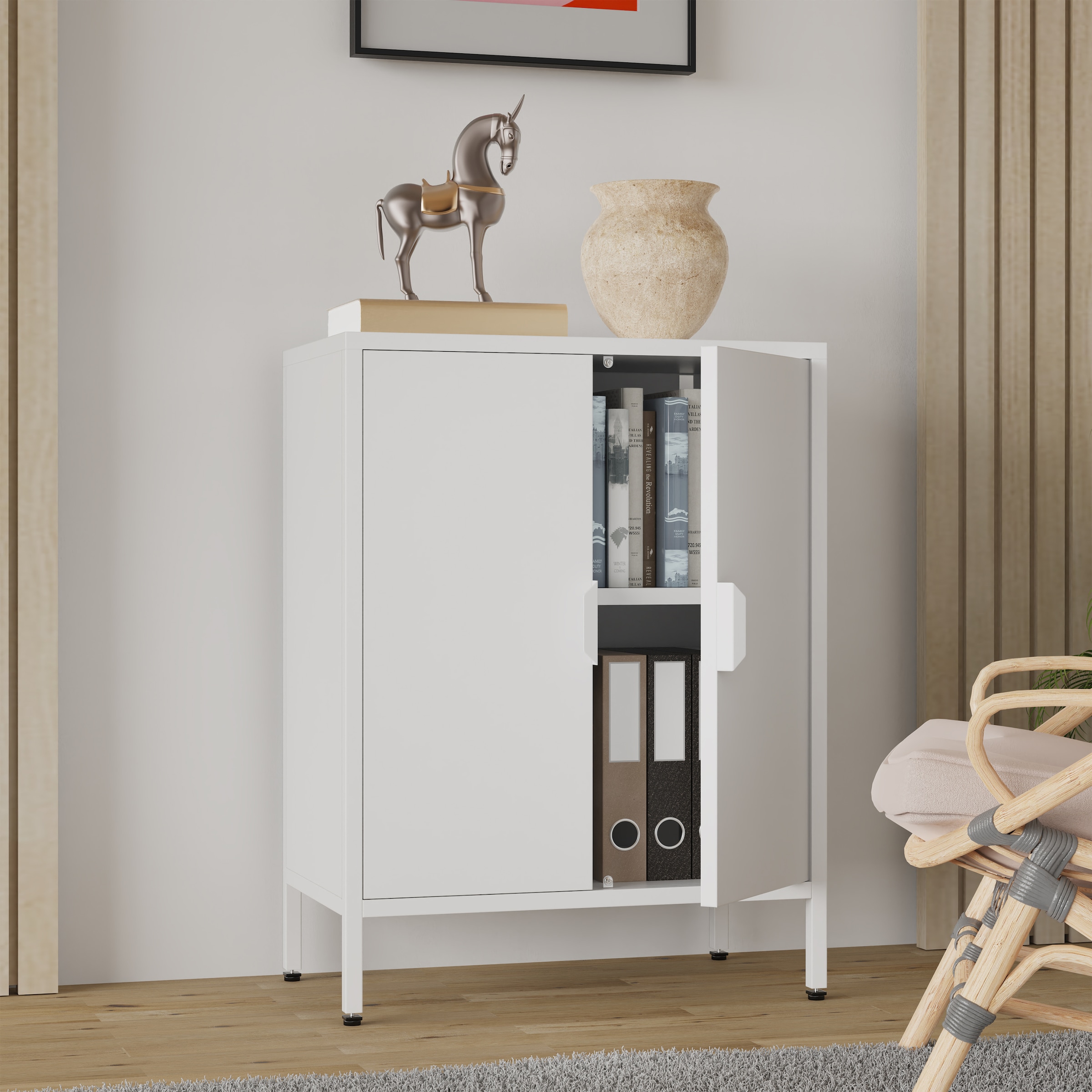 VCM Kommode »Stahl Kommode Sideboard Schrank Drehtüren Flokas S«