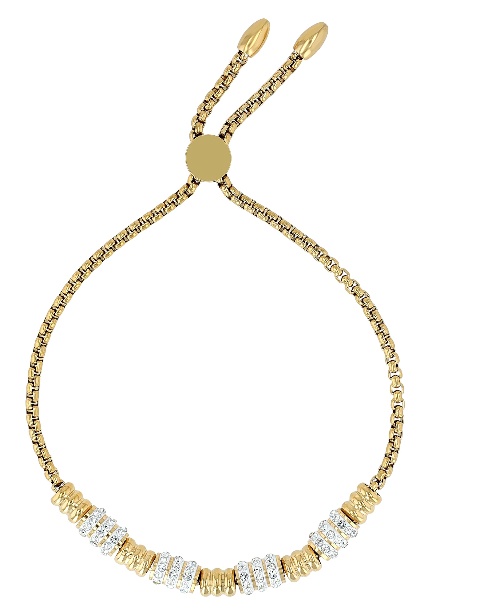 Adelia´s Armband »Damen Armband aus Edelstahl mit Strass Steinchen 24 cm« Ideal als Geschenk – dezent und elegant