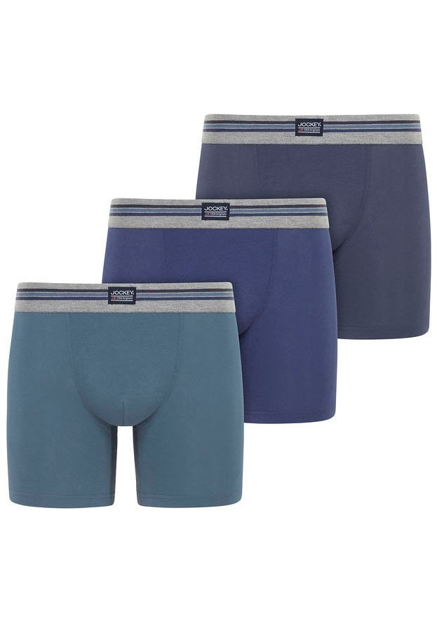 JOCKEY Herren Trunk "Cotton Stretch", Gr. XL, blau, Single Jersey, Obermaterial: 95% Baumwolle, 5% Elasthan, unifarben, Unterhosen, Mittlere