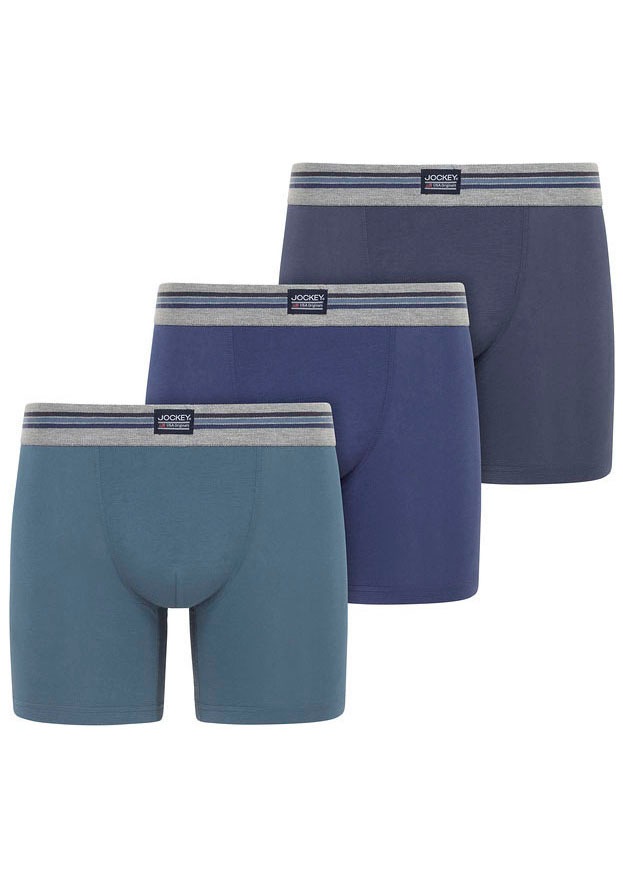 Jockey Trunk "Cotton Stretch" Mittlere Bundhöhe, längeres Bein, Logobund