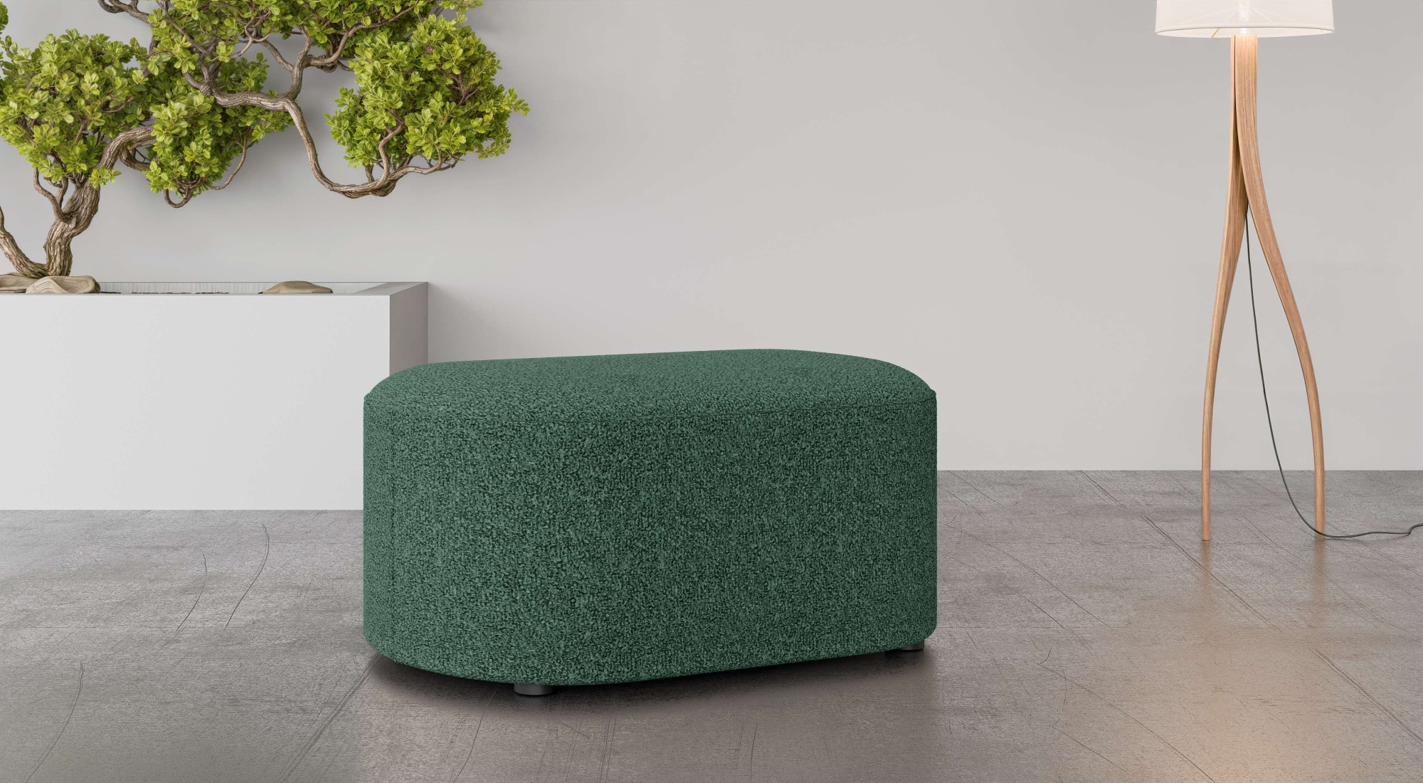 OTTO home Polsterhocker "Polsterhocker Tvinne, mit Wellenunterfederung" passend zum Ecksofa, auch in Bouclé, B/T/H: 90/50/44 cm