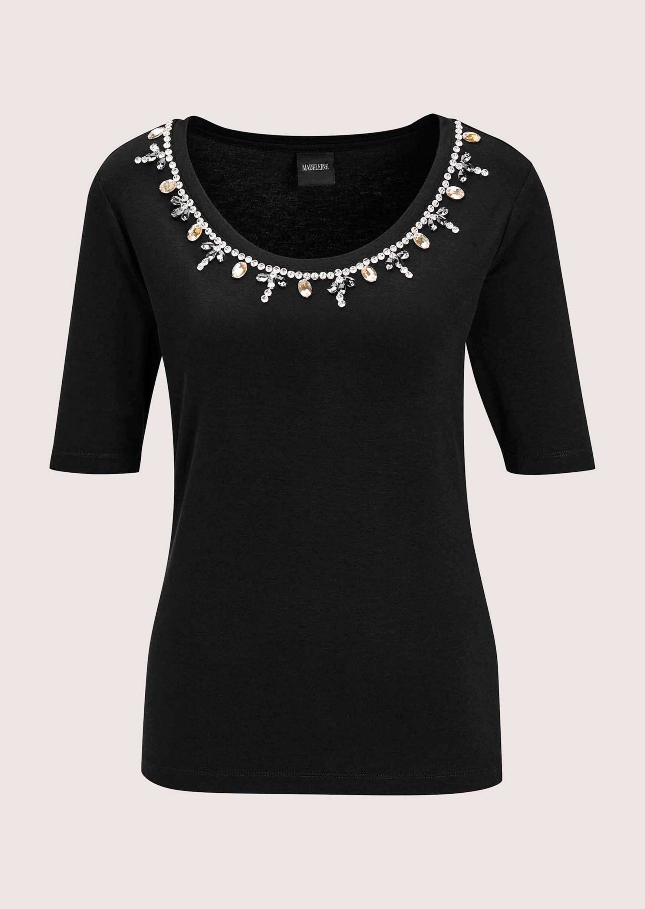 MADELEINE Kurzarmshirt "Shirt Elegantes Oberteil mit Schmucksteinen"