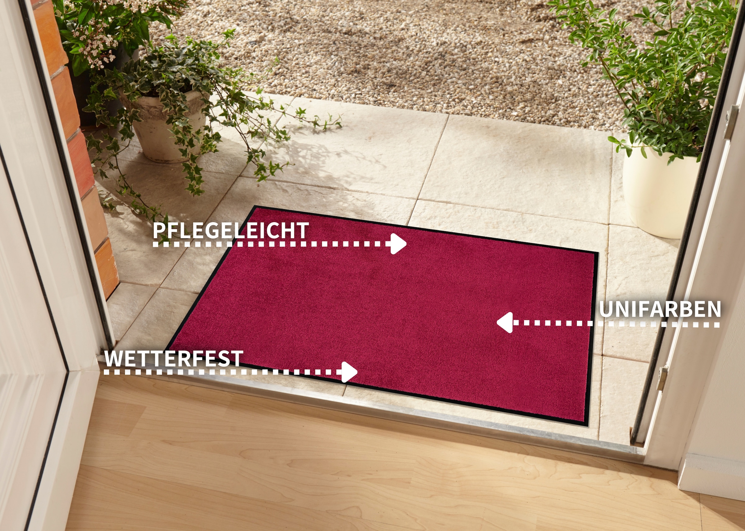 my home Fußmatte »Triton«, rechteckig, 7 mm Höhe, Schmutzfangmatte, Türmatte, In- und Outdoor, Läufer, waschbar