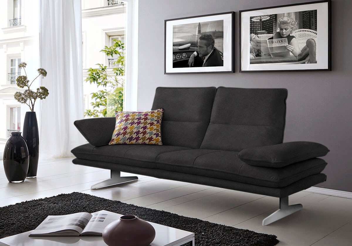 W.SCHILLIG 2-Sitzer "broadway, Designsofa mit tollem Sitzkomfort, Breite 216cm" Sitztiefenverstellung, Kopfteil- & Seitenteilverstellung, Breite 216cm
