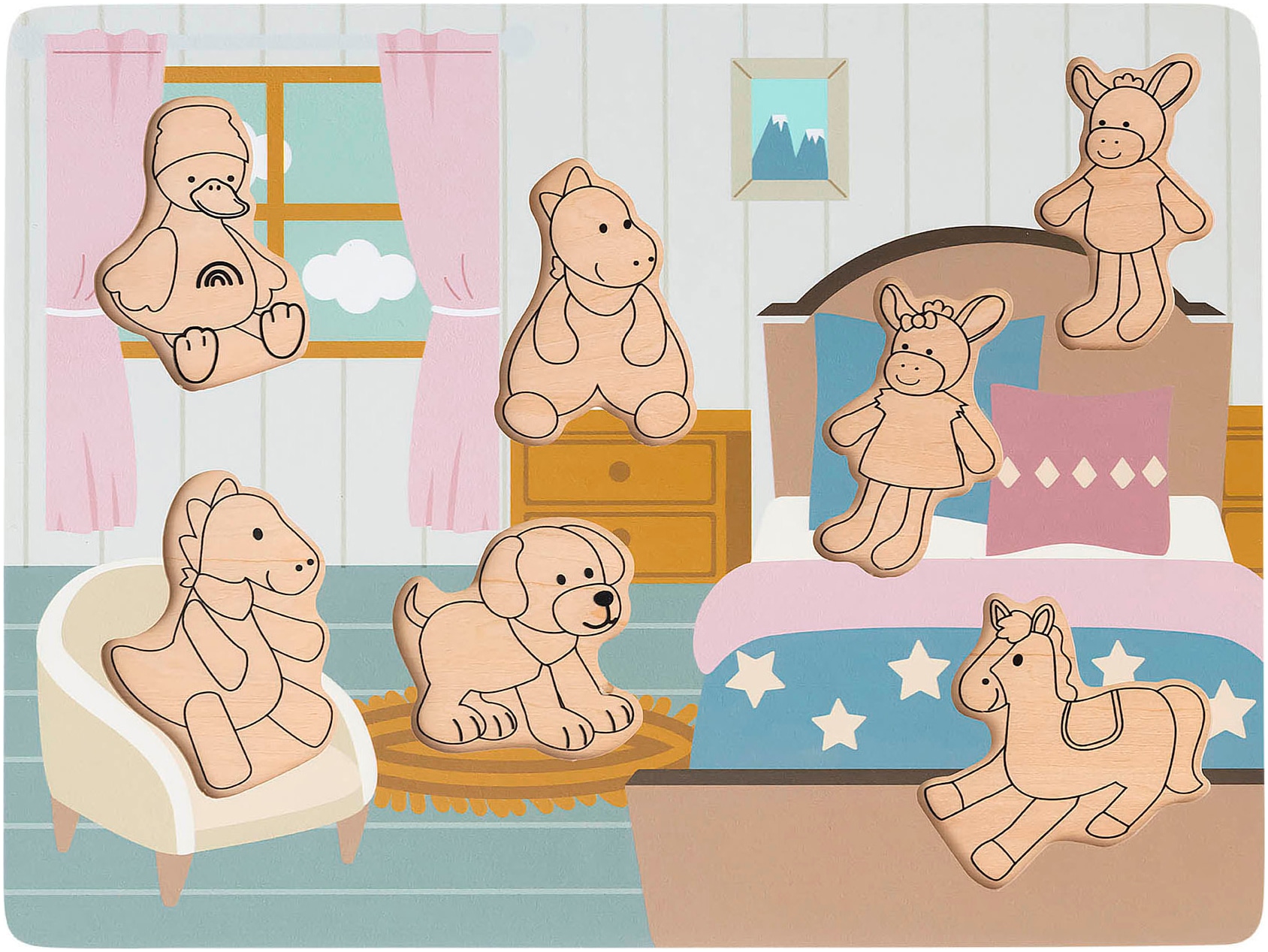 Sterntaler® Steckpuzzle »Sterntaler Freunde Holzpuzzle« FSC® - schützt Wald