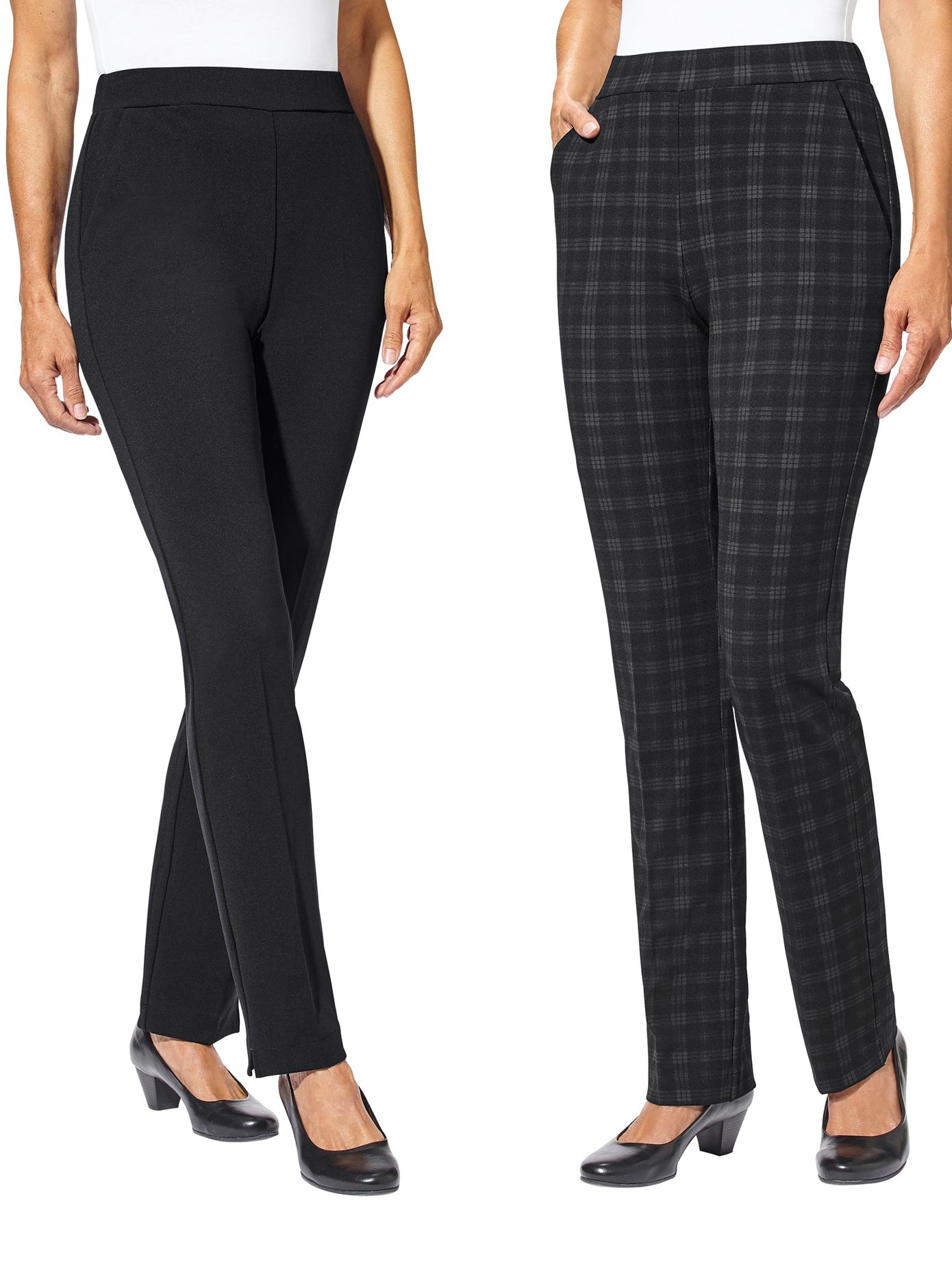 Jersey-Hose mit streckenden Bügelfalten