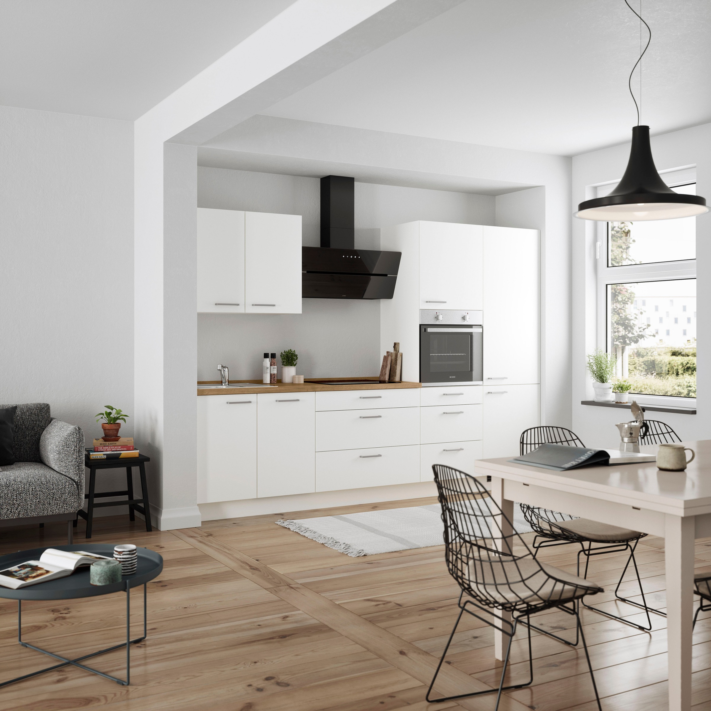 nobilia® Küchenzeile »"Touch II"«, vormontiert, Ausrichtung wählbar, Breite 300 cm, wahlw. mit E-Geräten