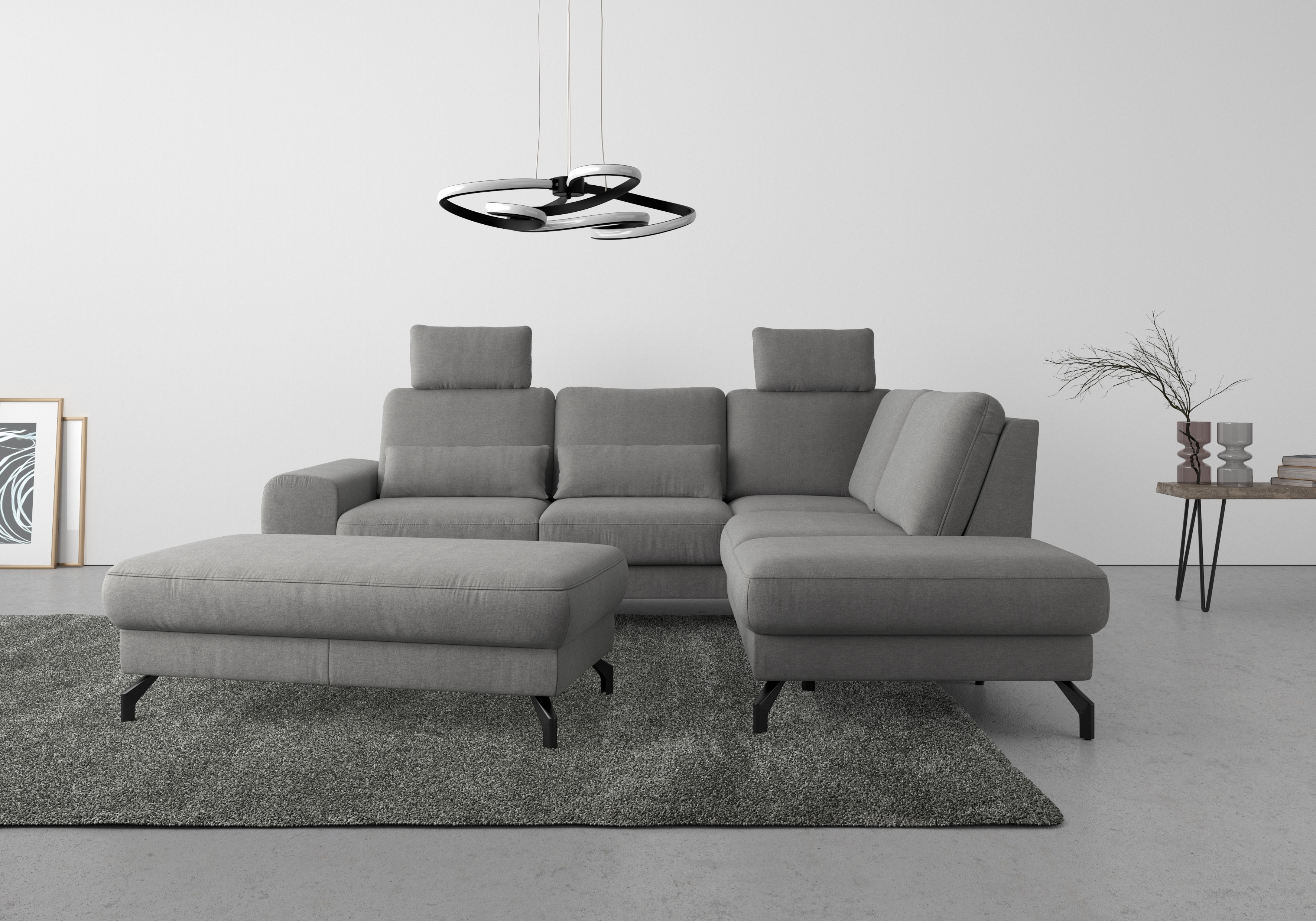 sit&more Ecksofa "Cinturo L-Form" inklusive Sitztiefenverstellung und Federkern, Sitzhöhe 45 cm