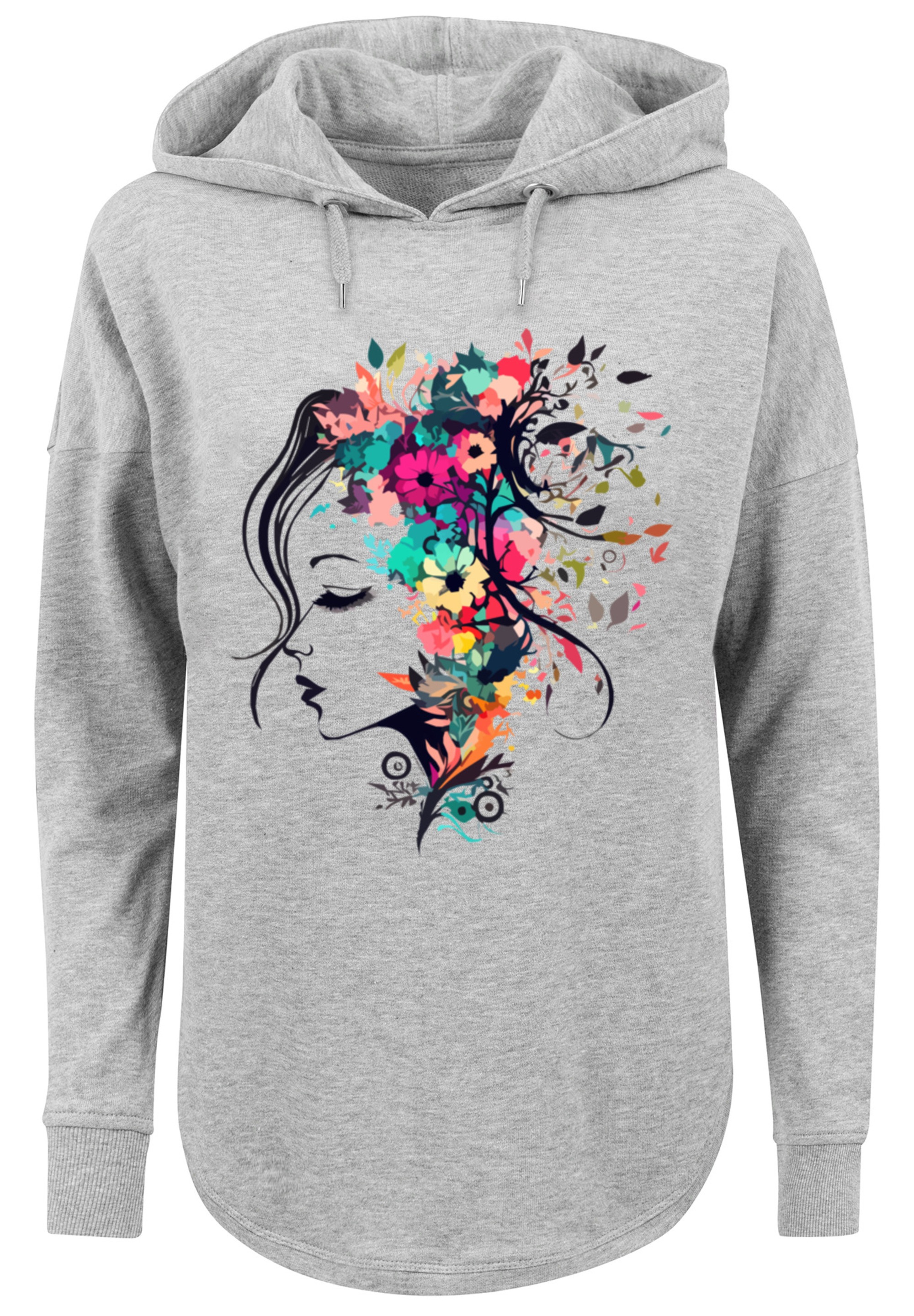 F4NT4STIC Kapuzenpullover »Silhouette Bunte Blumen«, Print