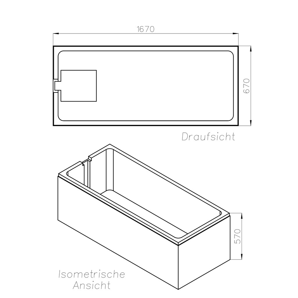 OTTOFOND Badewanne »Costa«, (2 tlg.)