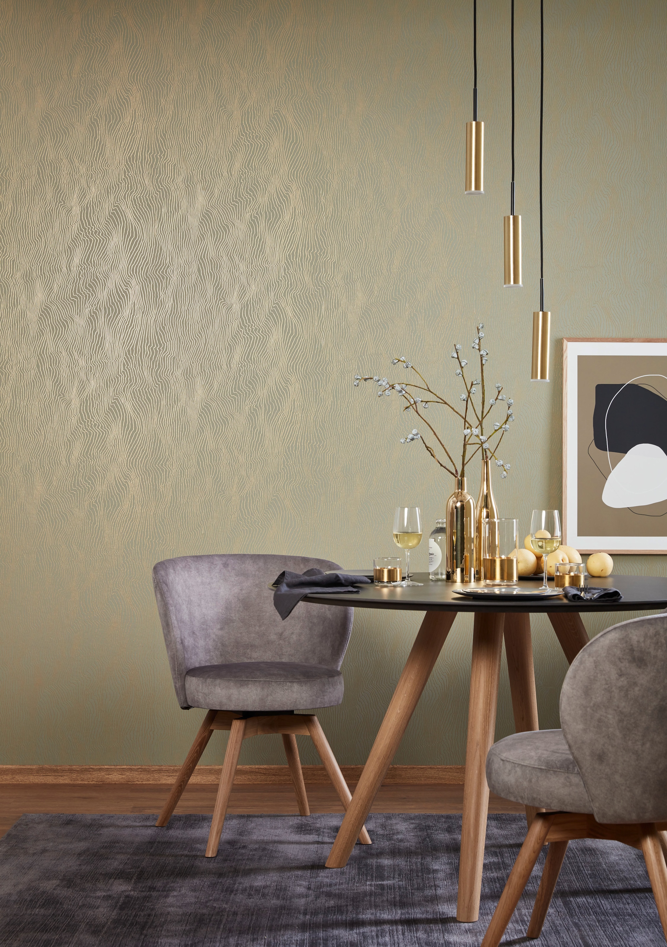 SCHÖNER WOHNEN-Kollektion Teppich »Alessa« rechteckig 5 mm Höhe Viskose, Wohnzimmer