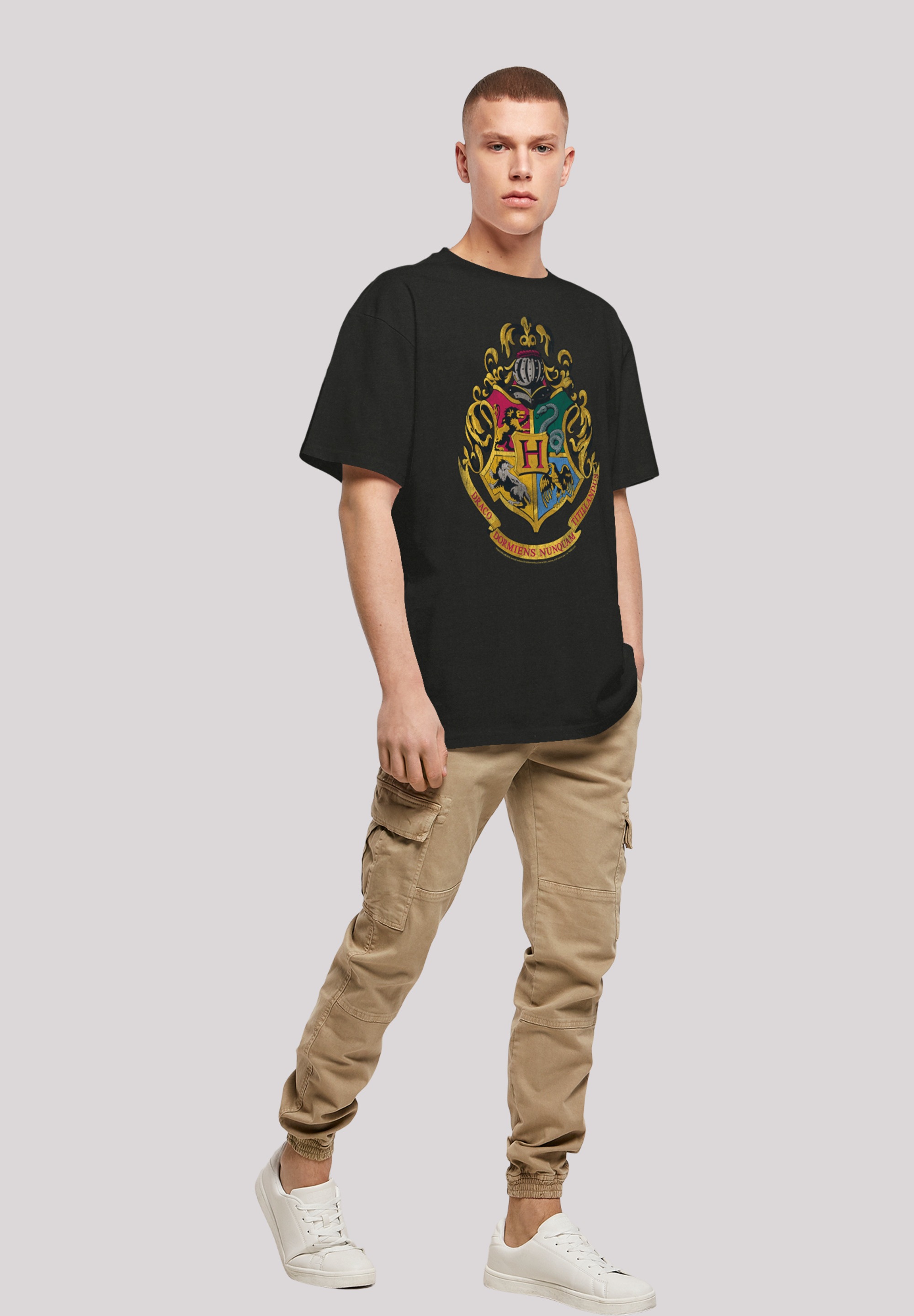 F4NT4STIC T-Shirt »Harry Potter Distressed Hogwarts Crest«, Print