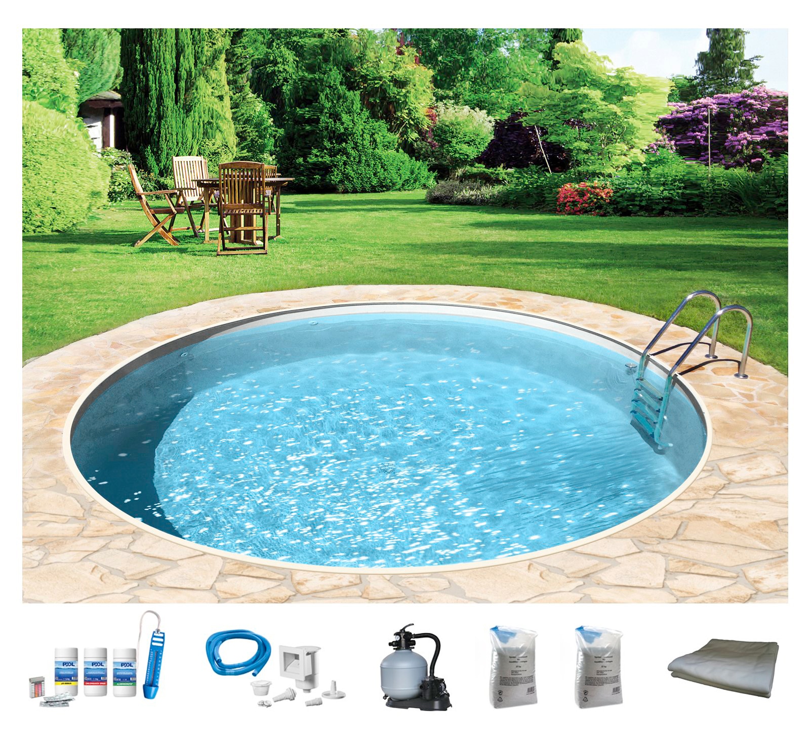 my POOL BWT Rundpool "mit sandfarbener Folie für den Karibik Look" Höhe 150 günstig online kaufen