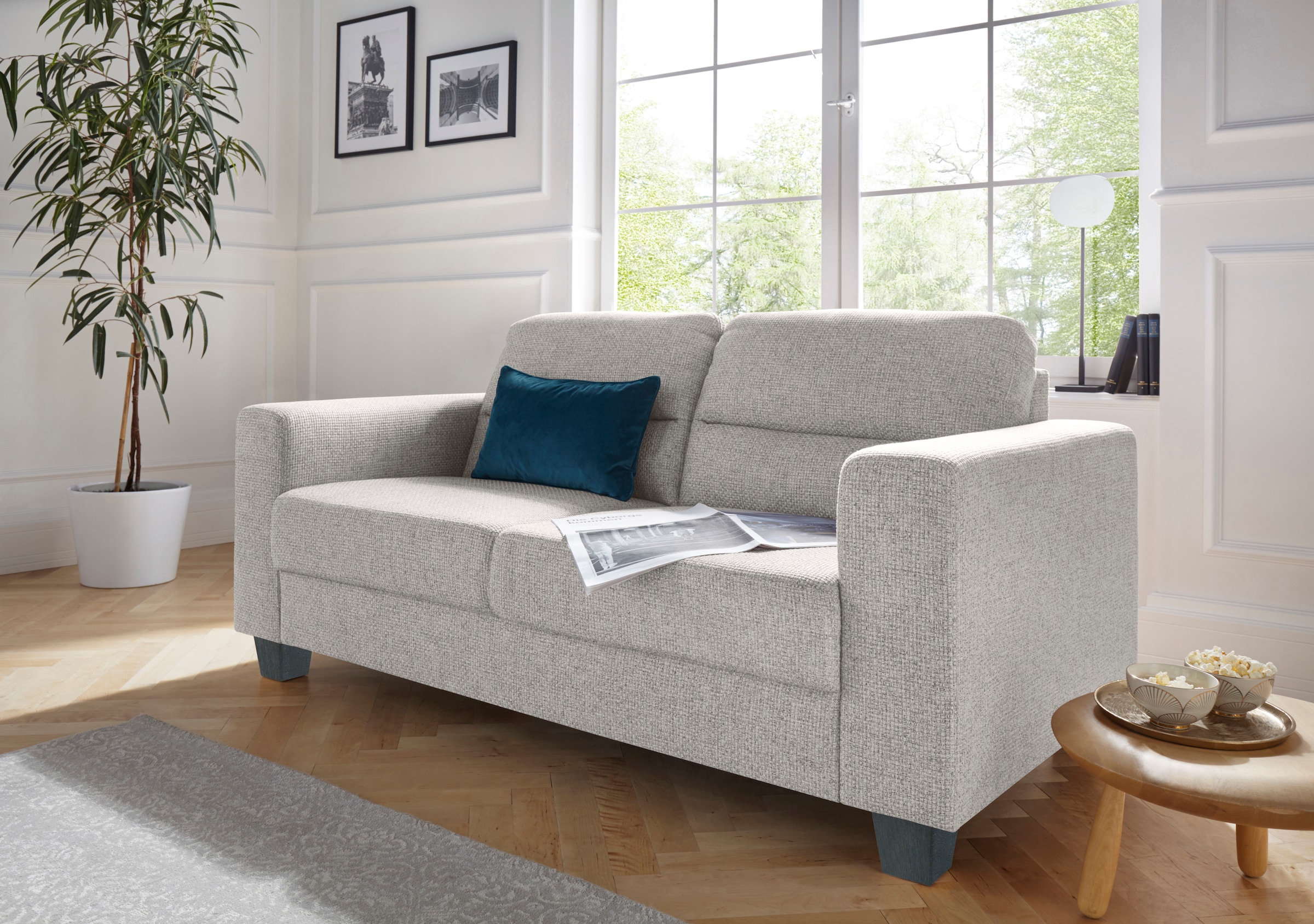 TRENDMANUFAKTUR 2,5-Sitzer »Chamber mit hohem Sitzkomfort«, in zeitloser Optik, Kopfstützen optional bestellbar
