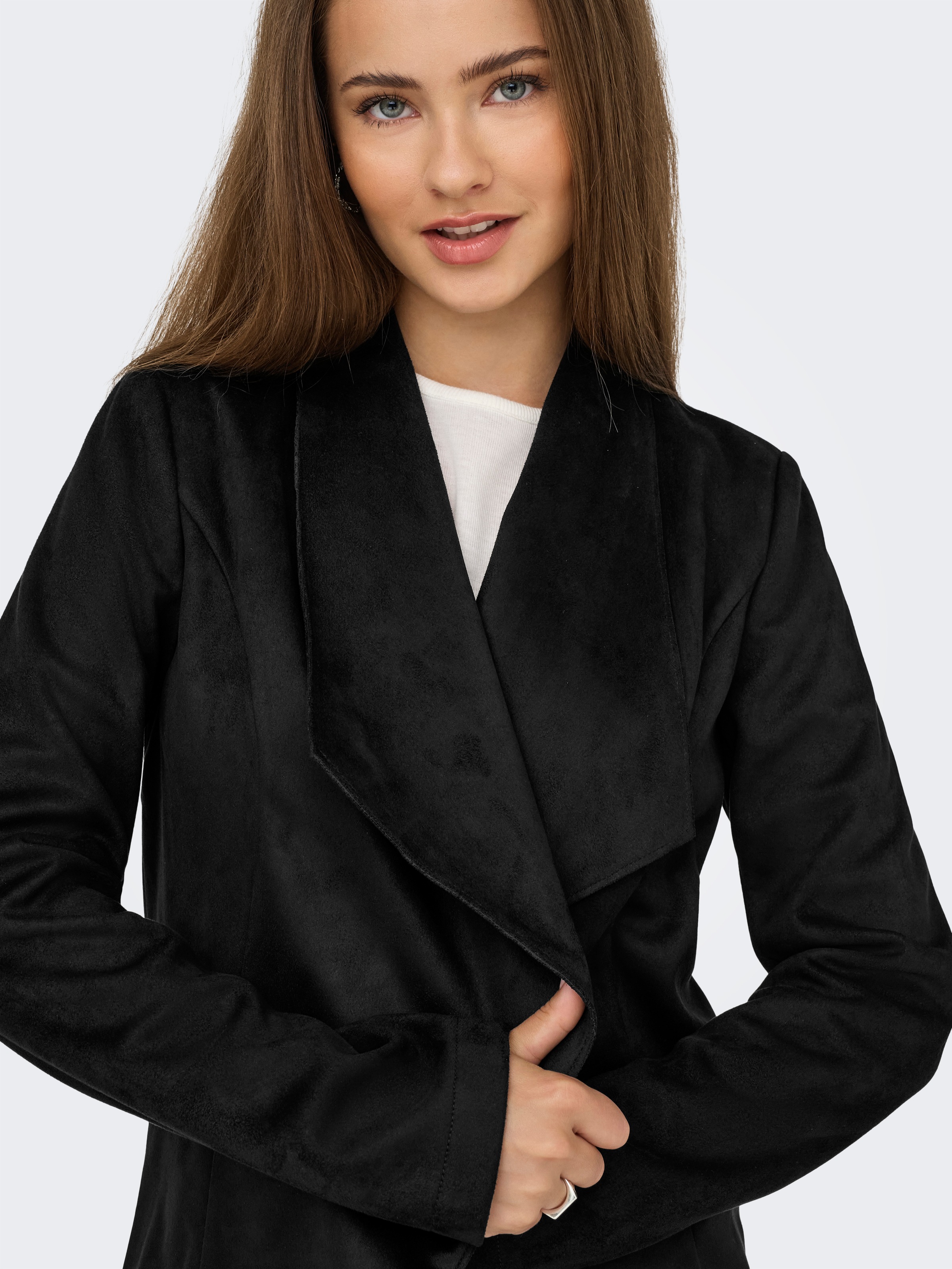 Thumbnail - ONLY Kurzjacke "ONLJOLINE FAUX SUEDE DRAPY JACKET OTW" in Wildleder Optik