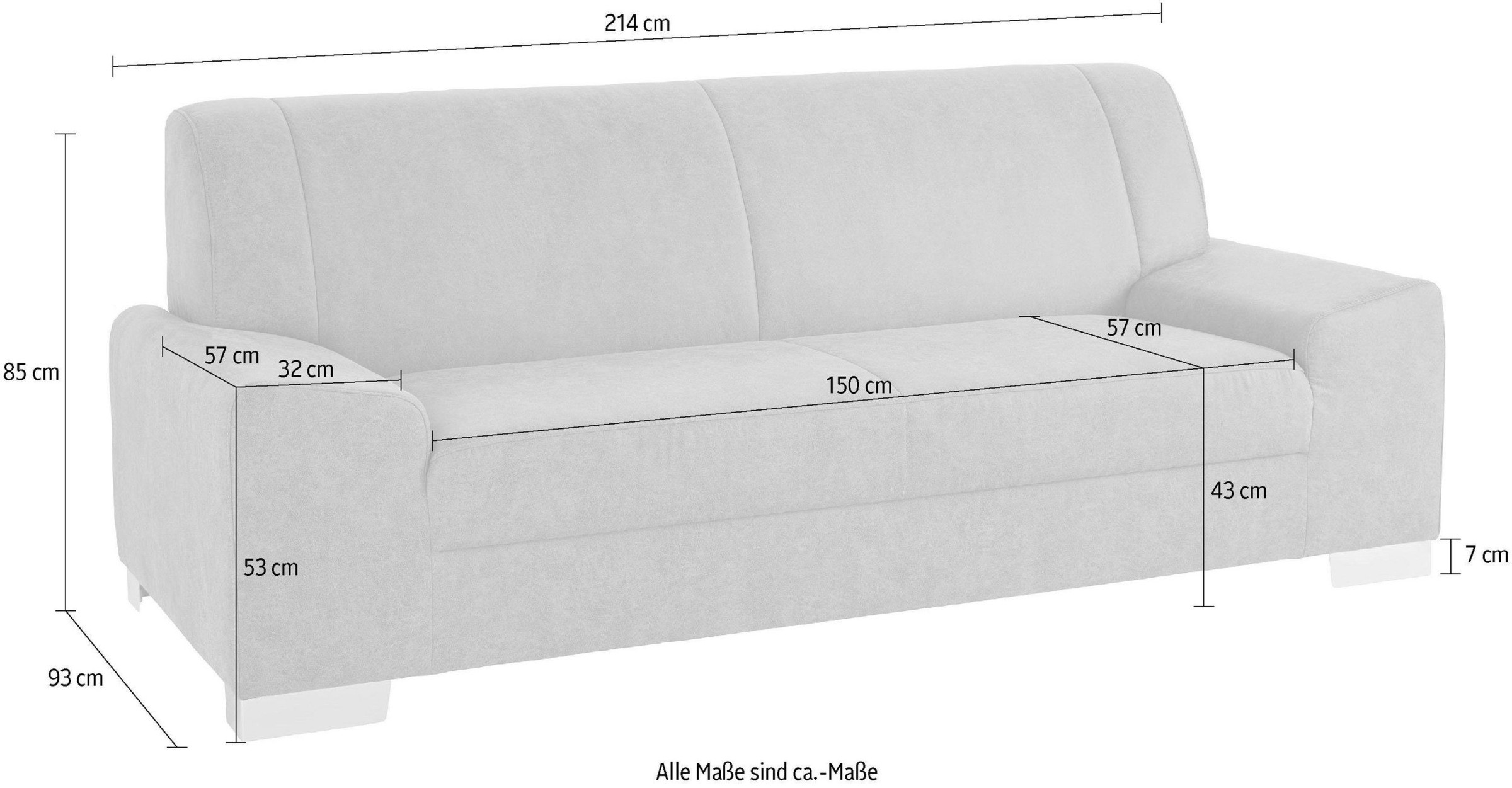 DOMO collection 2-Sitzer »Anzio«, Wahlweise mit Federkern