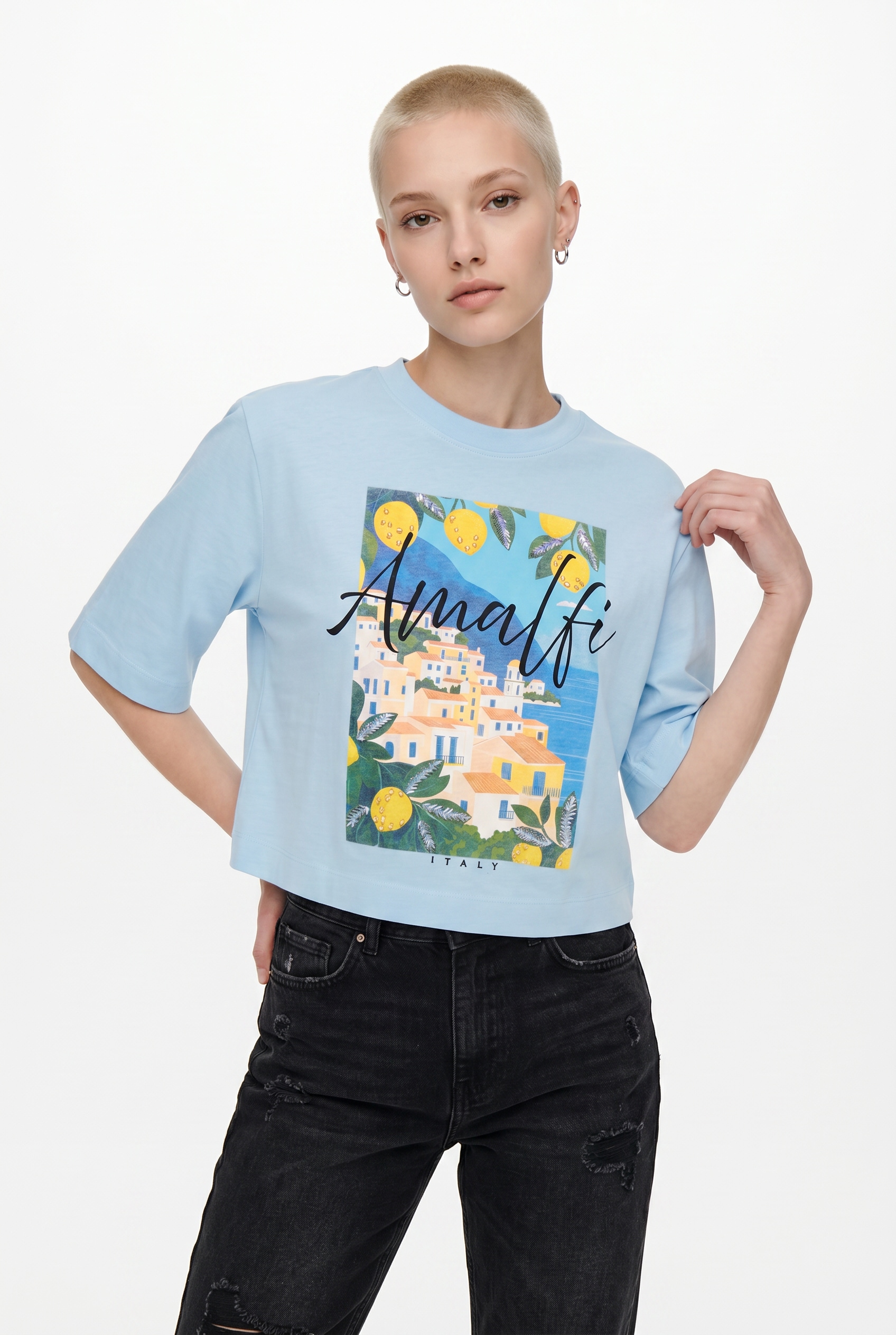 ONLY T-Shirt "ONLVEGA NEW S/S VIBE TOP BOX JRS" Baumwolle, regular fit, Rundhals