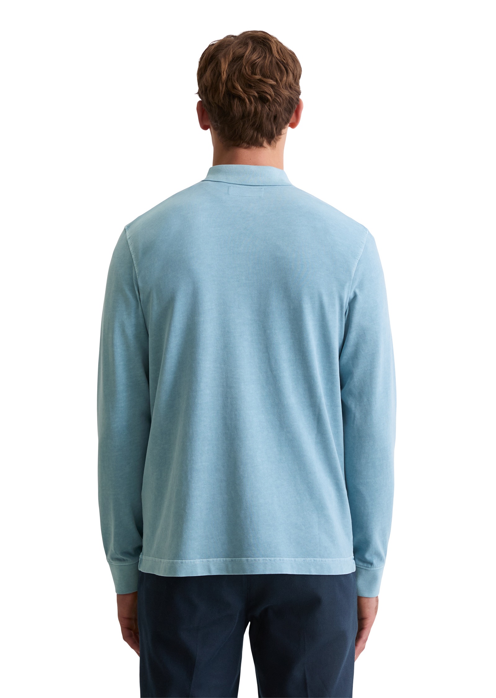 Marc OPolo Langarm-Poloshirt im Washed-Look günstig online kaufen