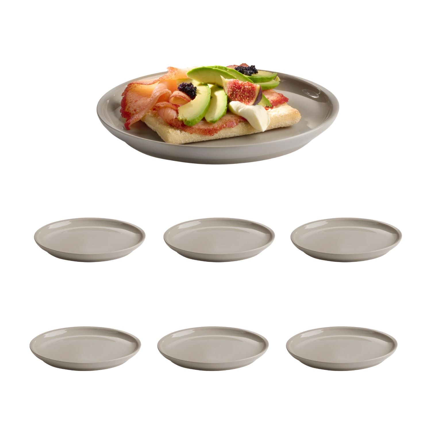 APS Teller "SNUG" Ø 20,5 cm, H: 2 cm, Porzellan, 6 Stück