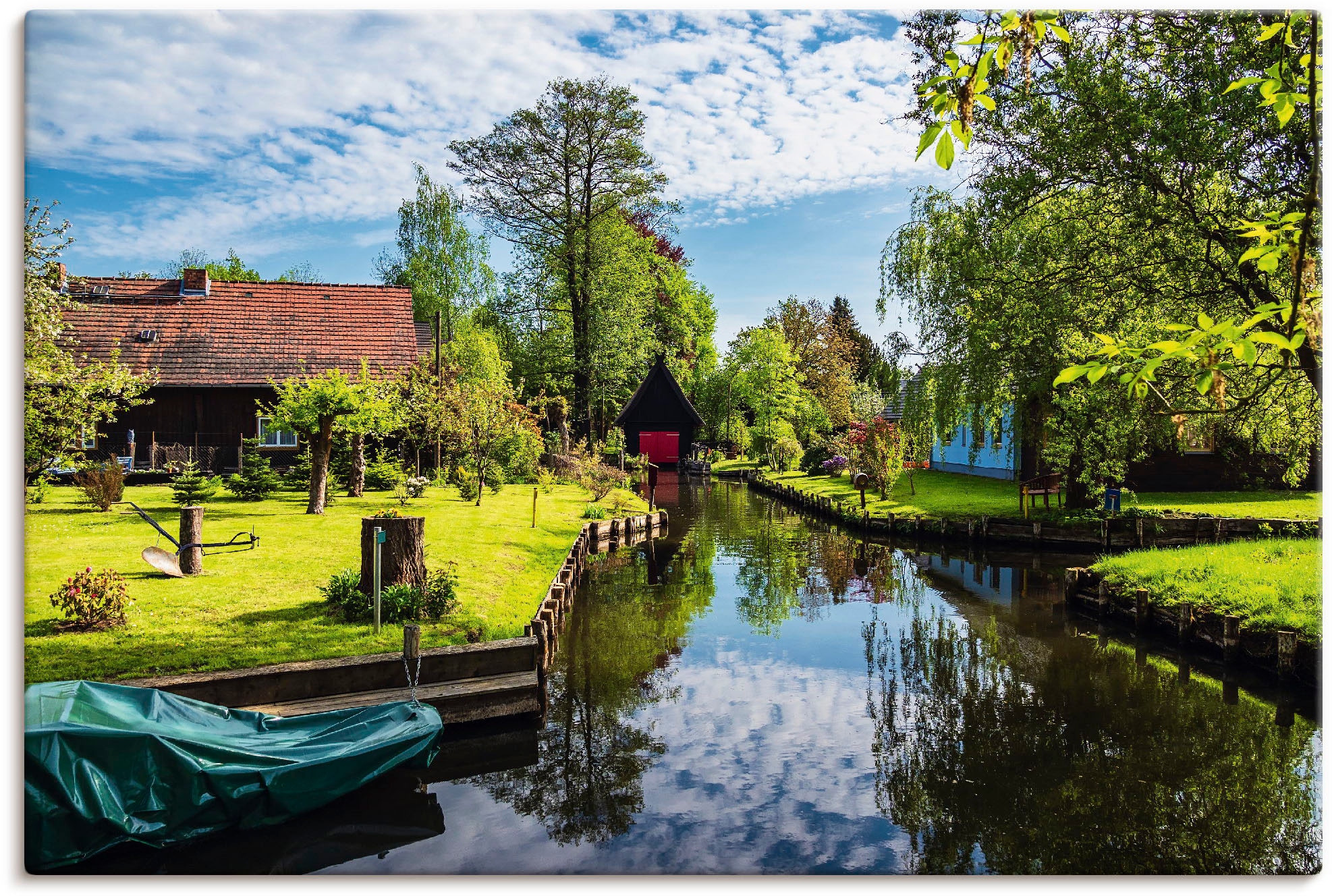 Artland Wandbild »Gebäude im Größen Alubild, versch. Spreewald I«, bestellen Wandaufkleber in in als Leinwandbild, Gebäude, (1 oder BAUR | Poster Lehde St.)