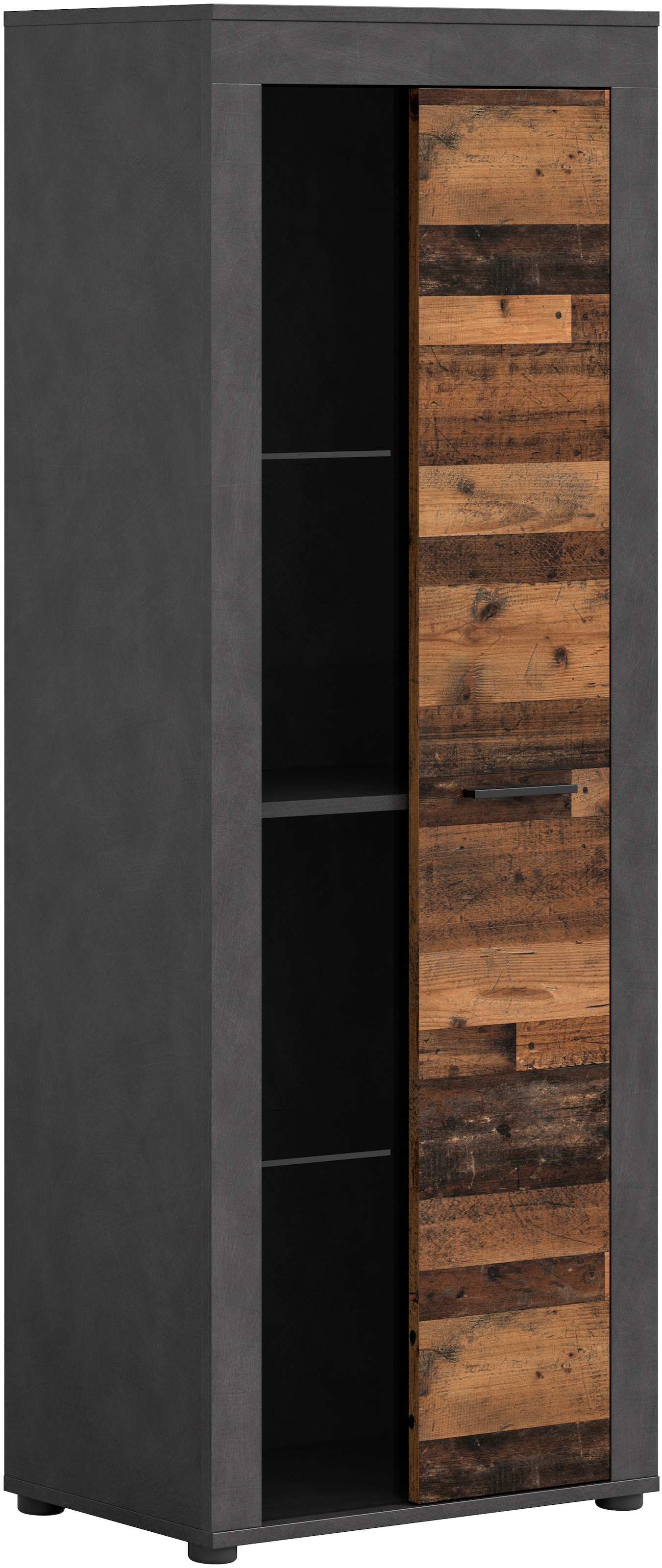 OTTO home Vitrine "AOSTA, Höhe 159 cm, 1 Tür (li/re), 2 Glasböden, 4 Fächer" in verschiedenen Farbausführungen, individuell kombinierbar, Standvitrine, Glasvitrine, Showcase, Vitrinenschrank, Wohnzimmer