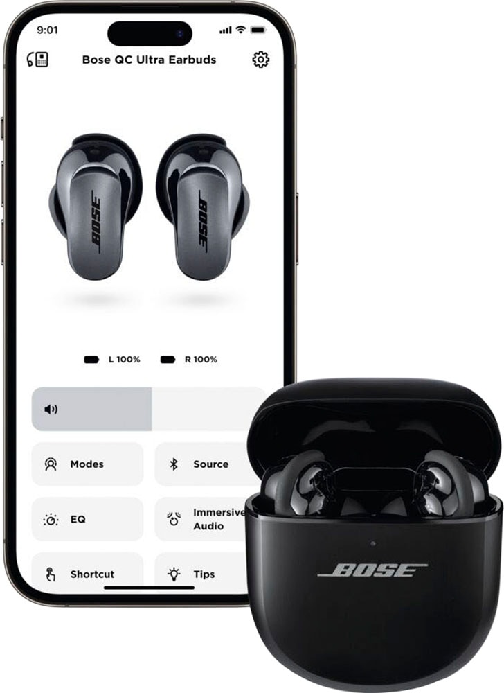 Bose wireless In-Ear-Kopfhörer »QuietComfort Ultra Earbuds mit 3 Modi«, Bluetooth, Active Noise Cancelling (ANC)-Freisprechfunktion-integrierte Steuerung für Anrufe und Musik-True Wireless-Hi-Res, hoher Tragekomfort mit dem Fit Kit, Personalisierung