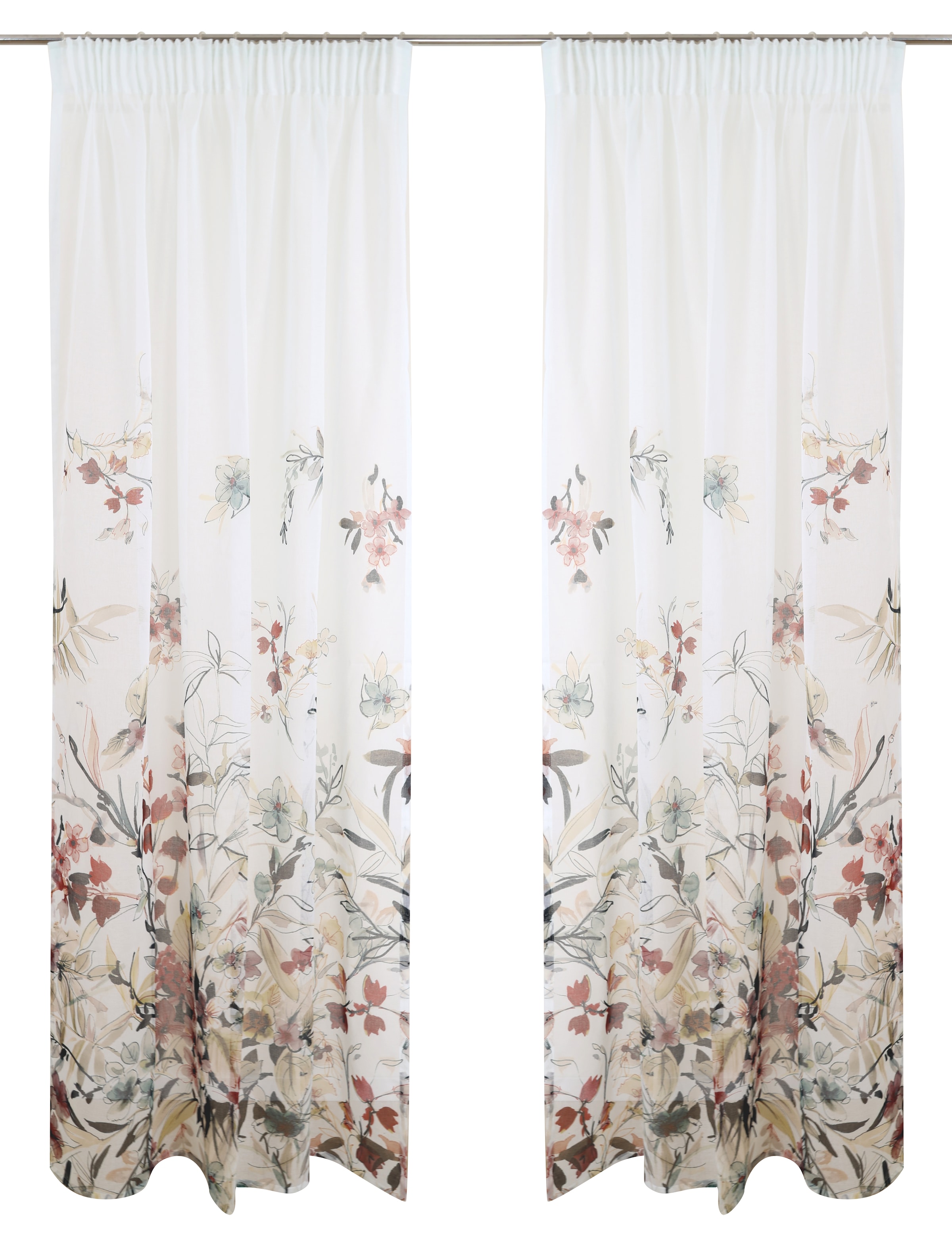 Home affaire Gardine "Friesach" Multifunktionsband 1 Stk. tlg. Blumenmuster günstig online kaufen