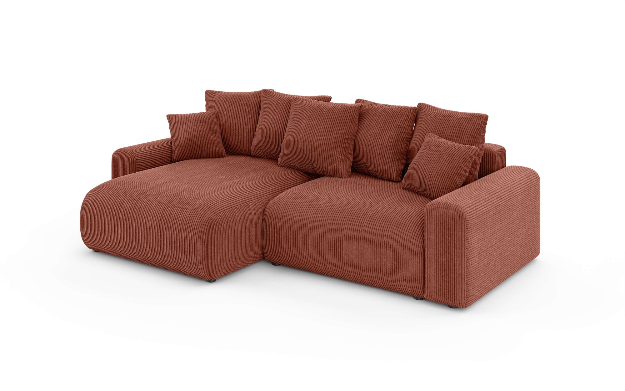 Home affaire Ecksofa »LAKESIDE klein mit Bettfunktion und Bettkasten, B/T/H 235/142/84 cm«, L-Form, Recamiere beidseitig montierbar, mit Wellenunterfederung