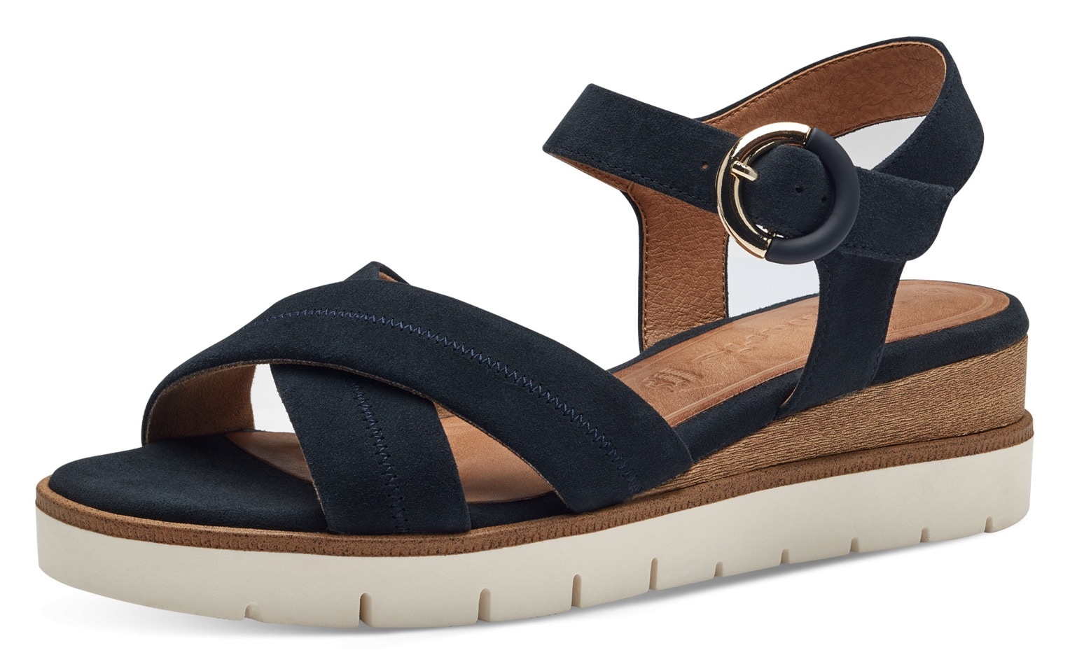 Tamaris Keilsandalette, Sommerschuh, Riemchensandale mit Ziernähten