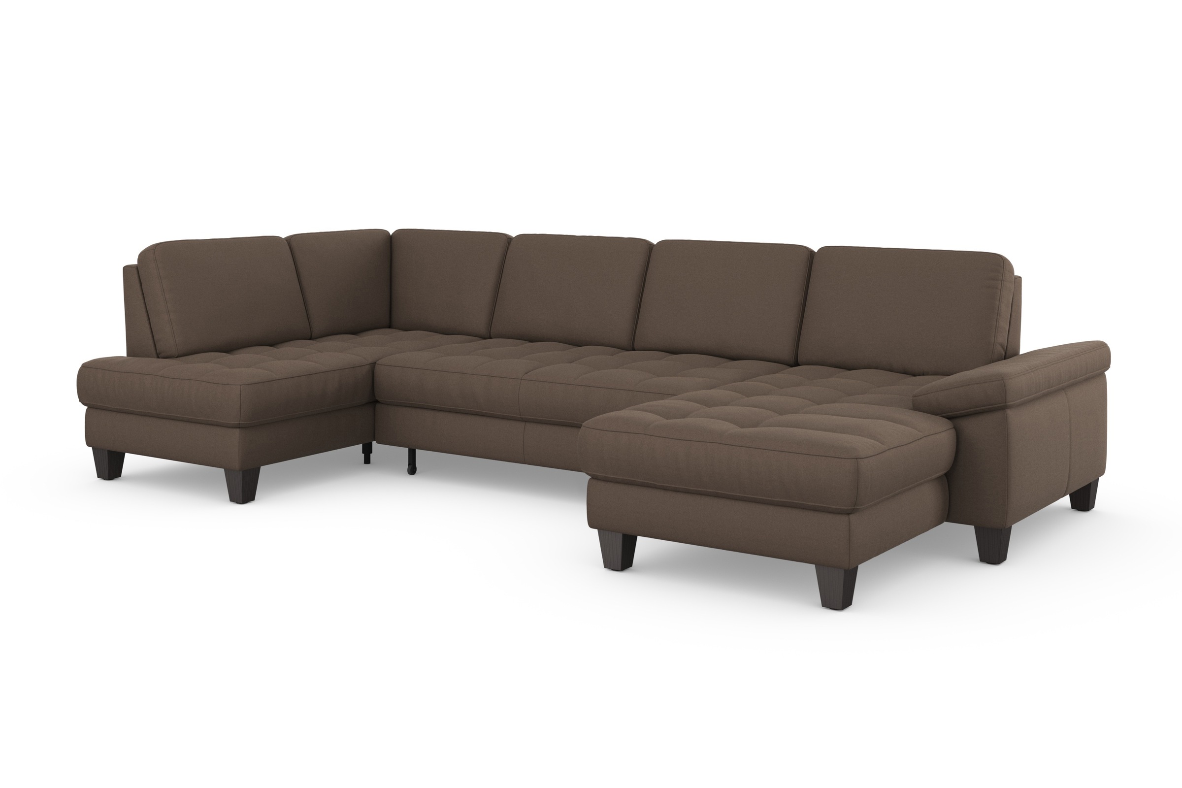 Wohnlandschaft SIT & MORE "Westham U-Form", braun (chocco), B:338cm H:88cm T:172cm, 100% Polyester, Sofas, Wohnlandschaft, wahlweise mit Bettfunktion, Bettkasten, Sitztiefenverstellung 9