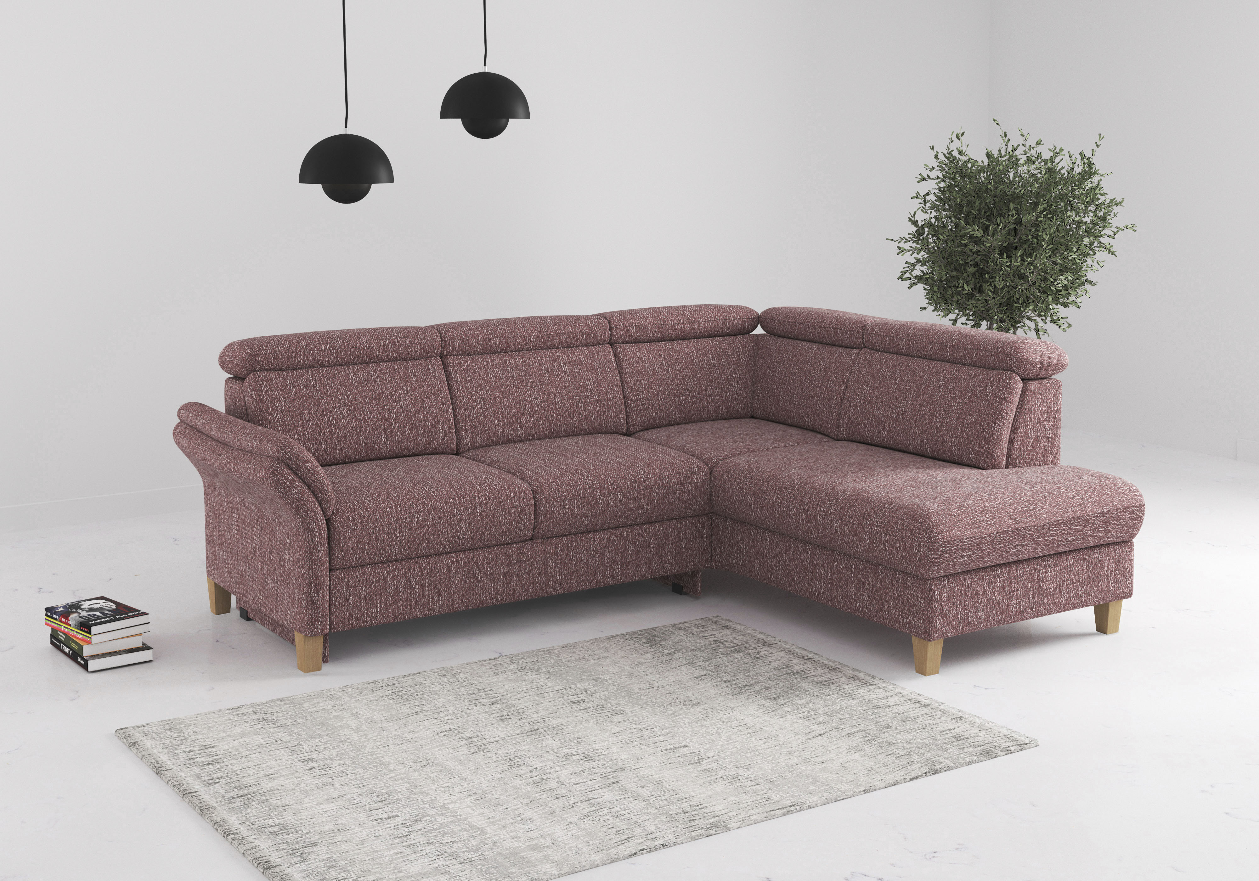 OTTO home Ecksofa "Glendale, L-Form" inkl. Kopfteilverstellung, wahlweise mit Vorziehsitz und Bettkasten