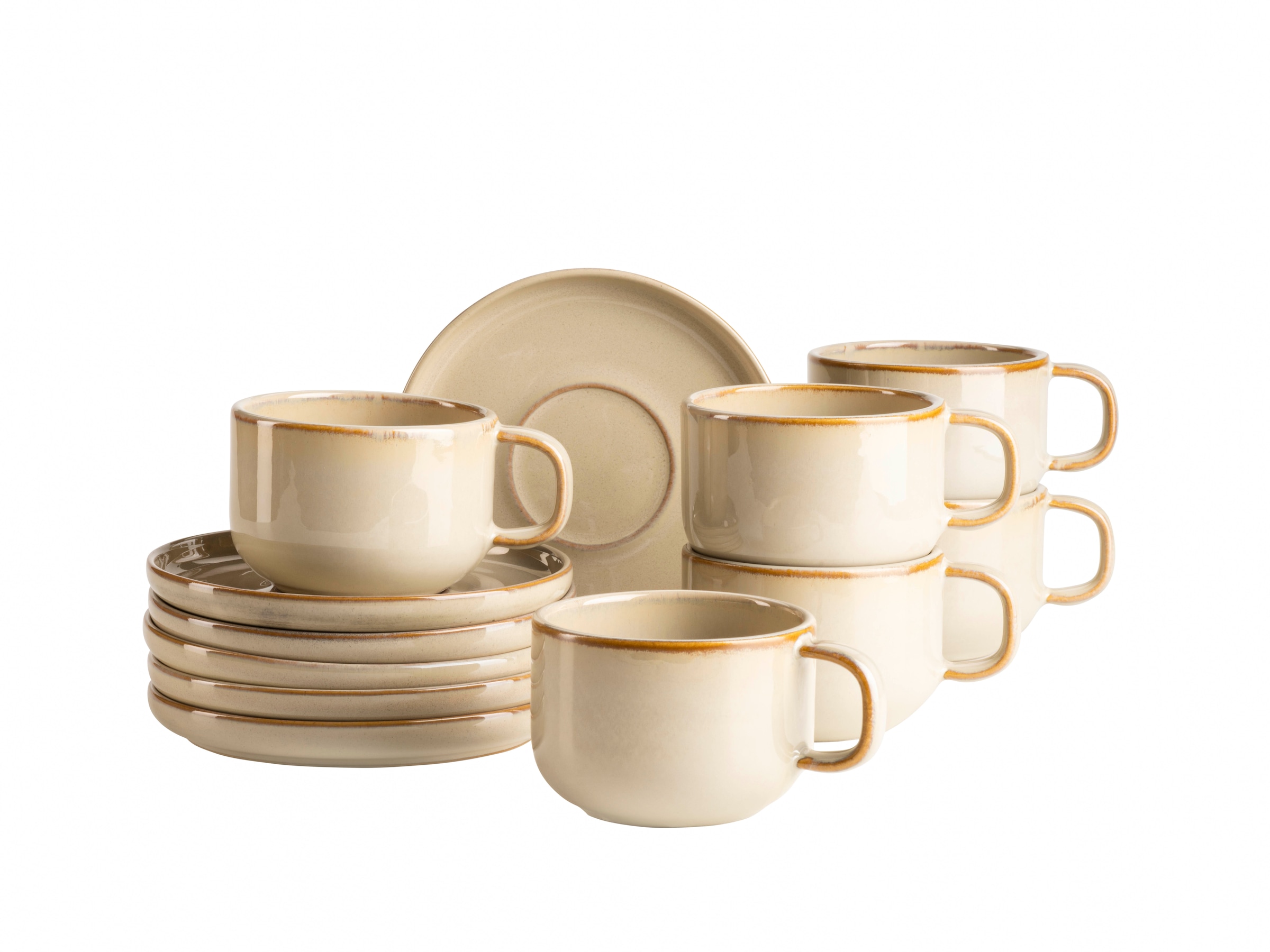 MÄSER Tasse "Kaffeetassen-Set Cordelia, aus Steinzeug" 12er Set, bestehend günstig online kaufen