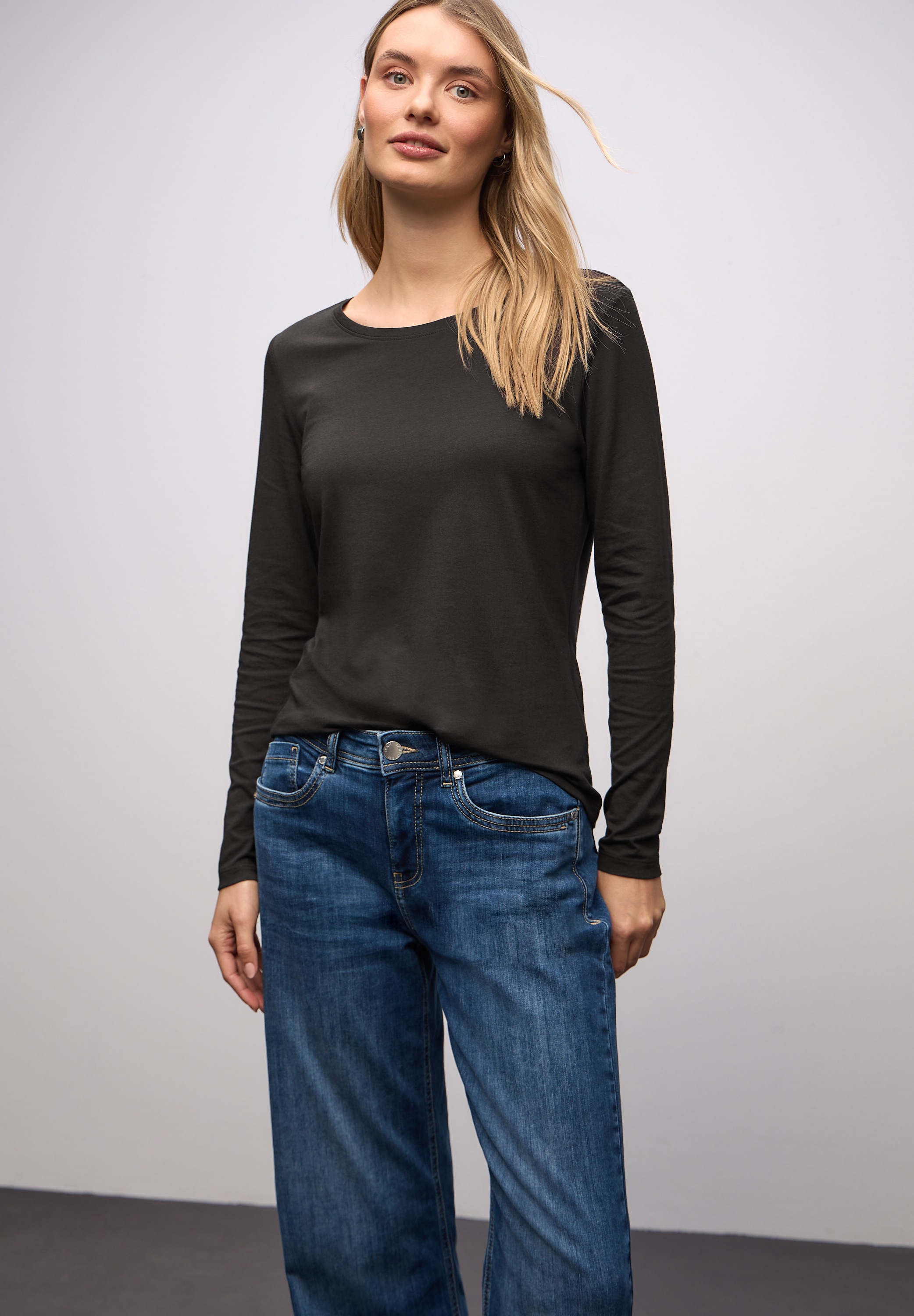 STREET ONE Langarmshirt mit Rundhalsausschnitt günstig online kaufen