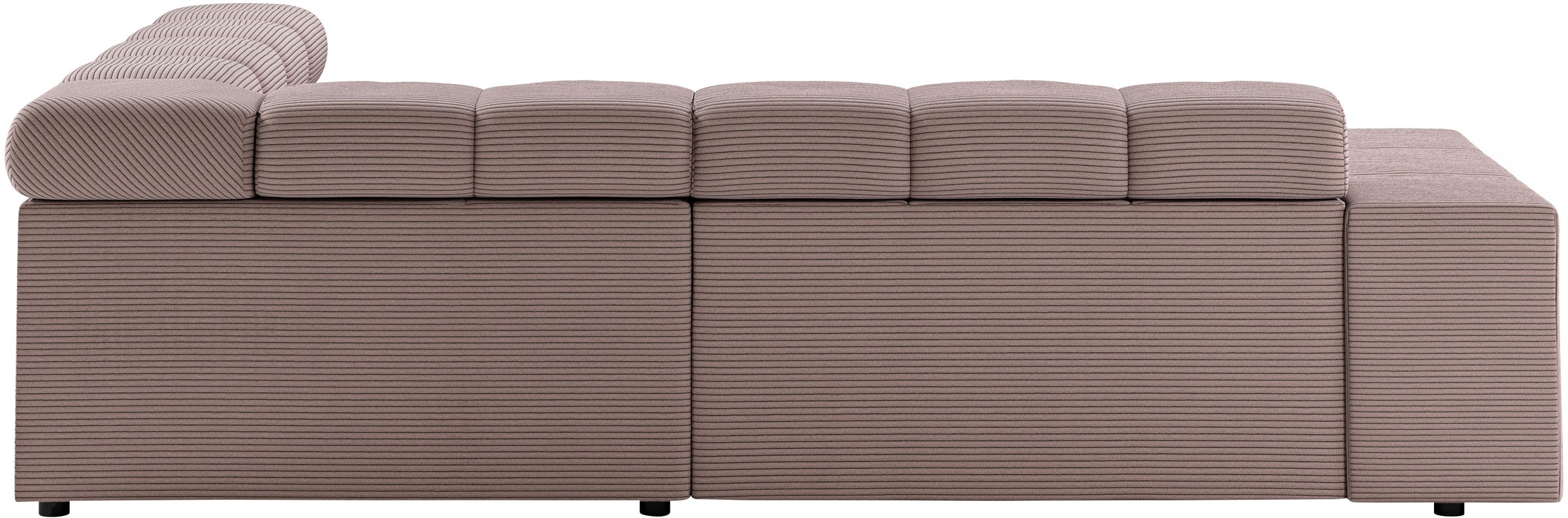 INOSIGN Ecksofa »Ancona, incl. Kopfteilverstellung + 3 Zierkissen, L-Form, bequem«, wahlweise motorische Sitztiefenverstellung, B/T(H: 249/215/70 cm