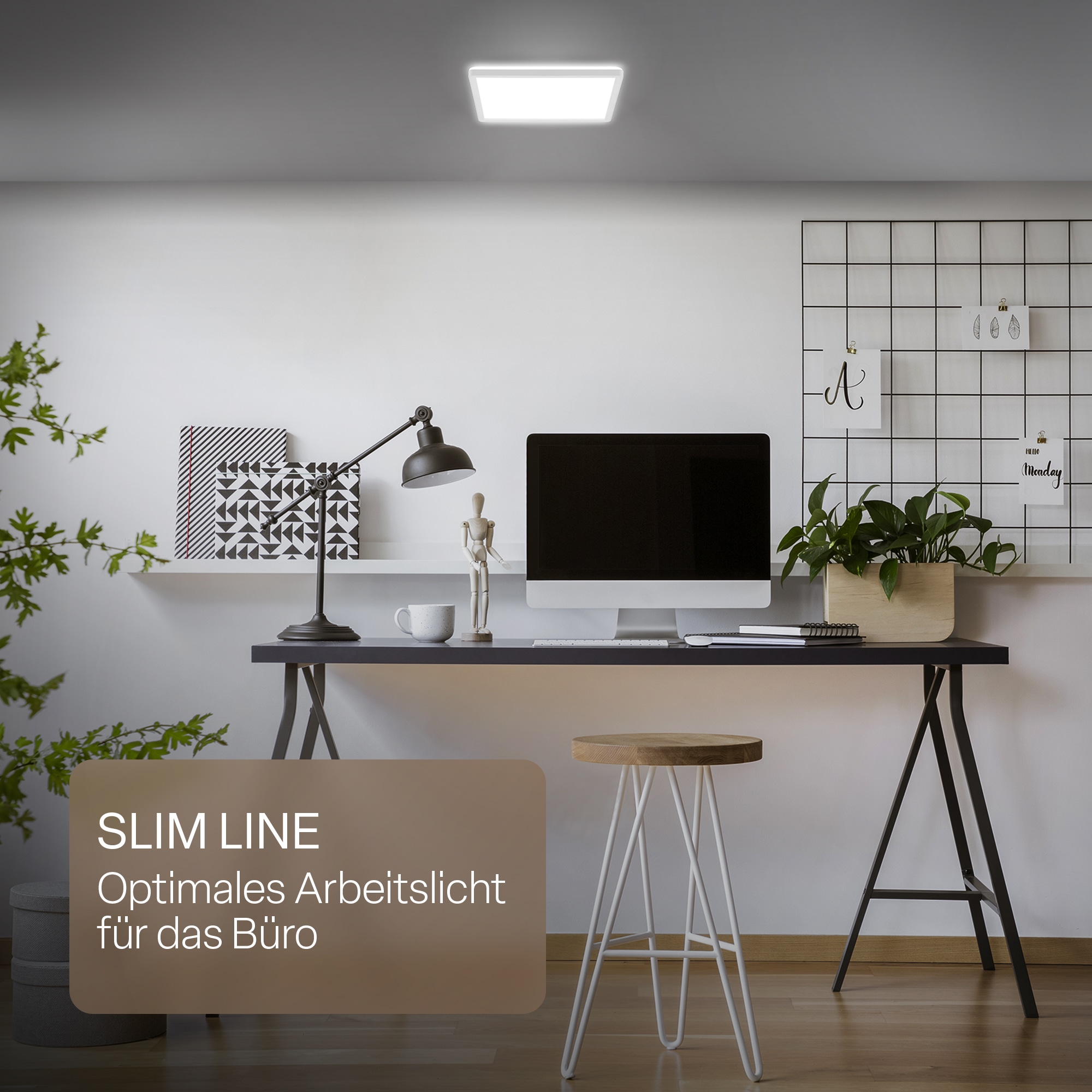 B.K.Licht LED Panel »SHALLOW« LED-Board 1 Stk. Neutralweiß 29x29x3 cm, Badlampe, Badezimmer, Küche, Wohnzimmer