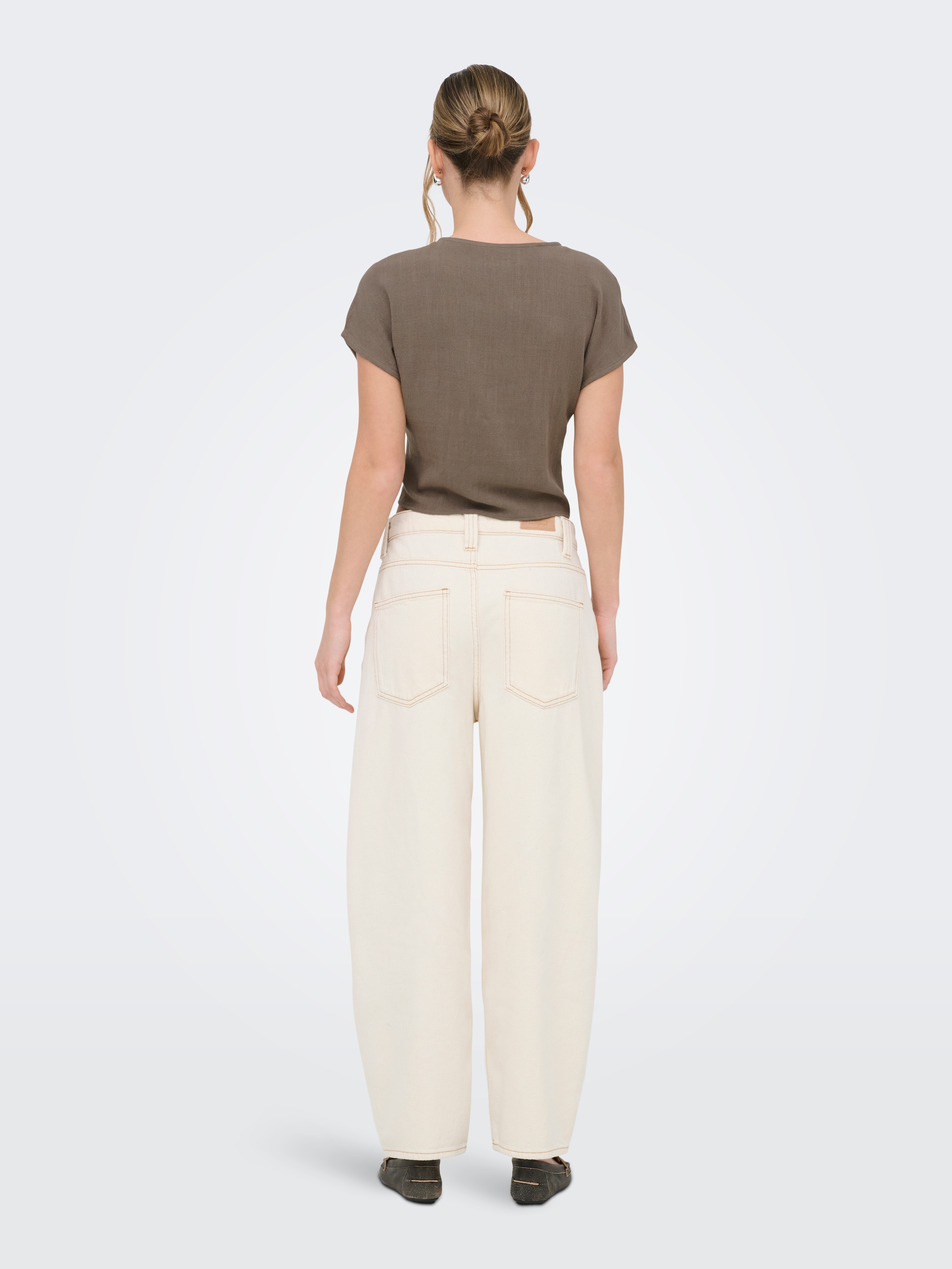 ONLY Kurzarmbluse »ONLSIESTA SS KNOT LIN BL SHIRT PNT NOOS« Viskosemischung, regular fit